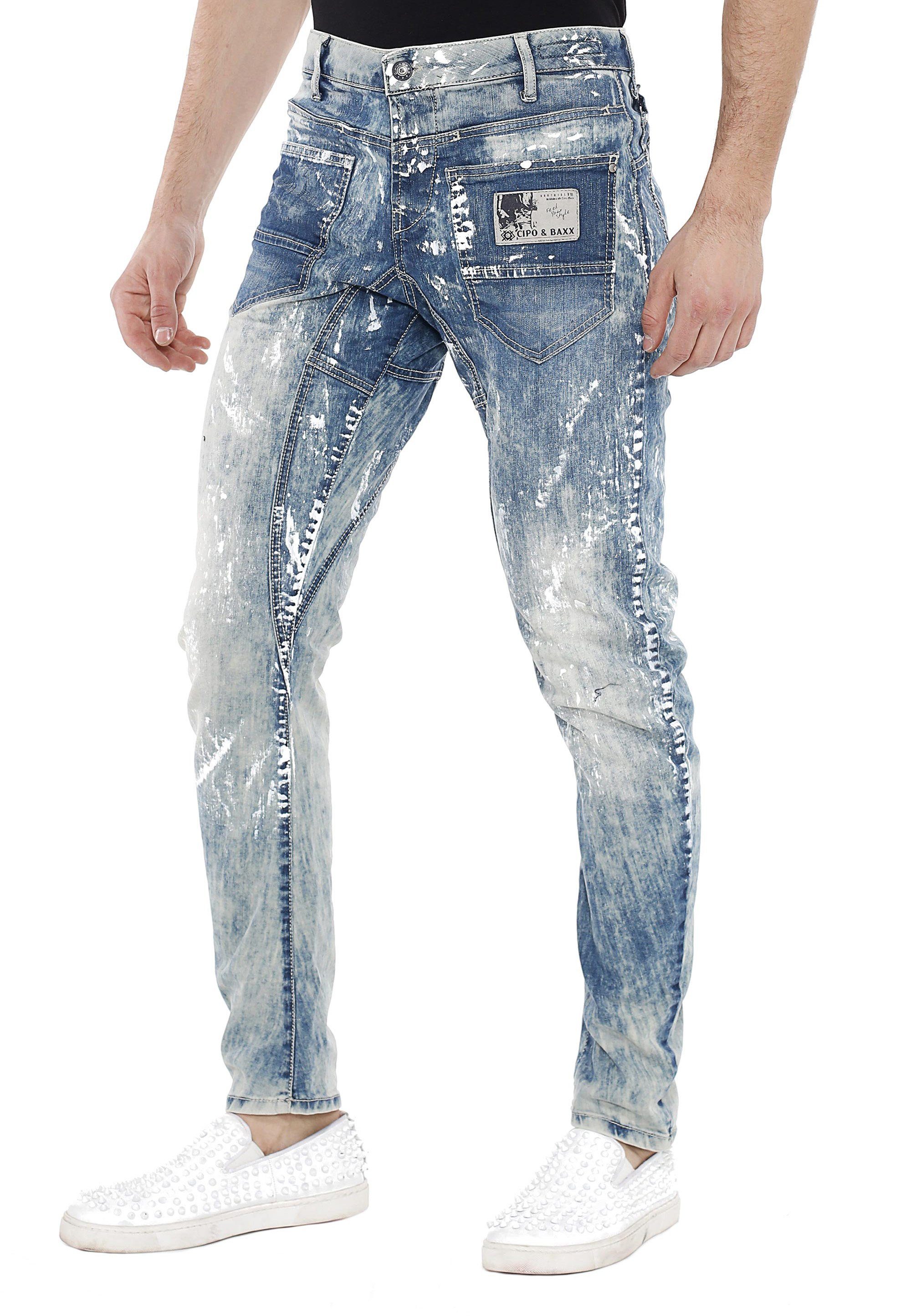 Cipo & Baxx Bequeme Jeans coolen mit Farbspots