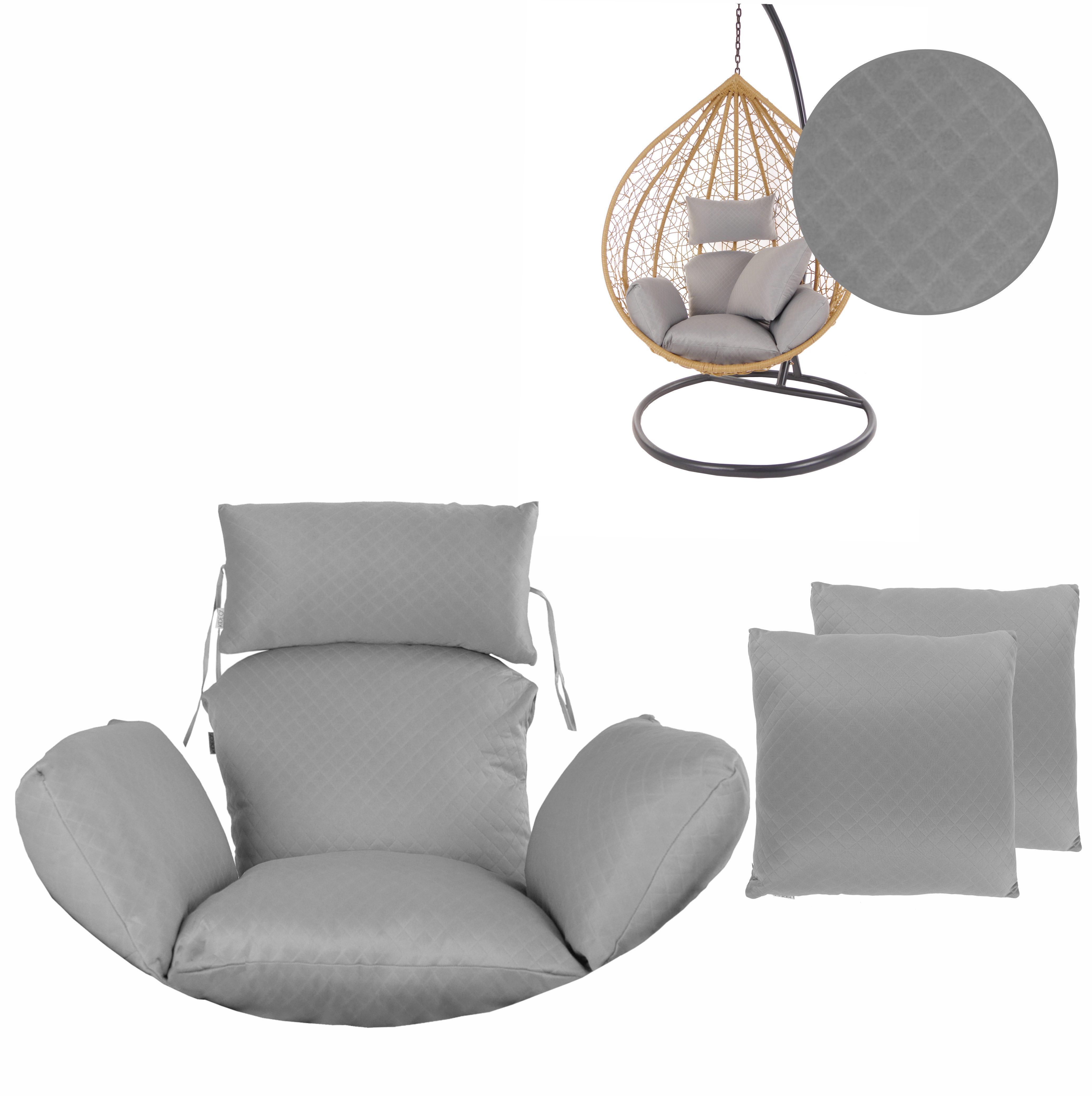 KIDEO Sitzkissen Rautenkissen Diamond Pattern, 4-teiliges Kissenset für Hängesessel