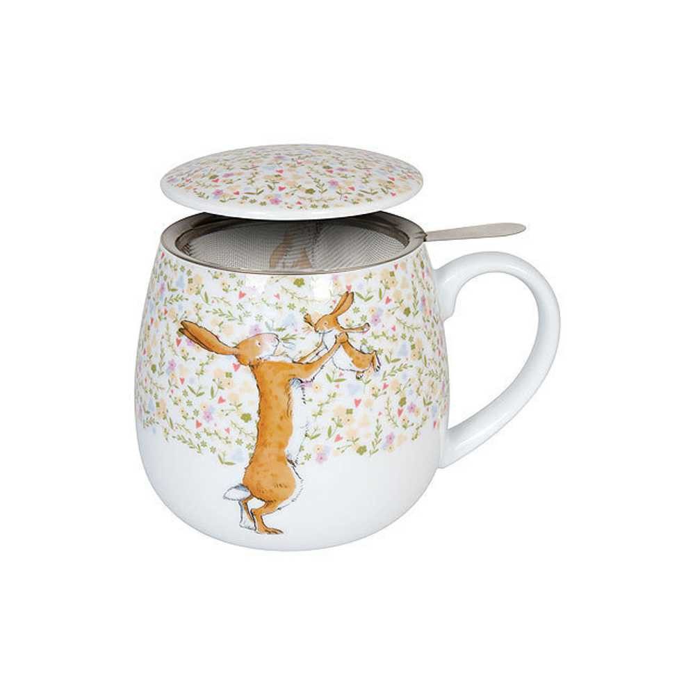 Tasse Ich hab dich lieb bis zum Mond mit Sieb und Deckel Porzellan 0,35 L