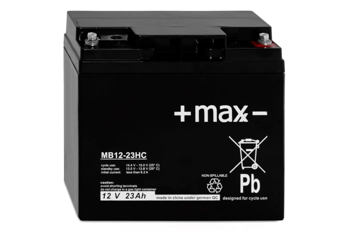 +maxx- 12V 23Ah passend für Stromerzeuger Geko AGM Zyklentyp Bleiakkus