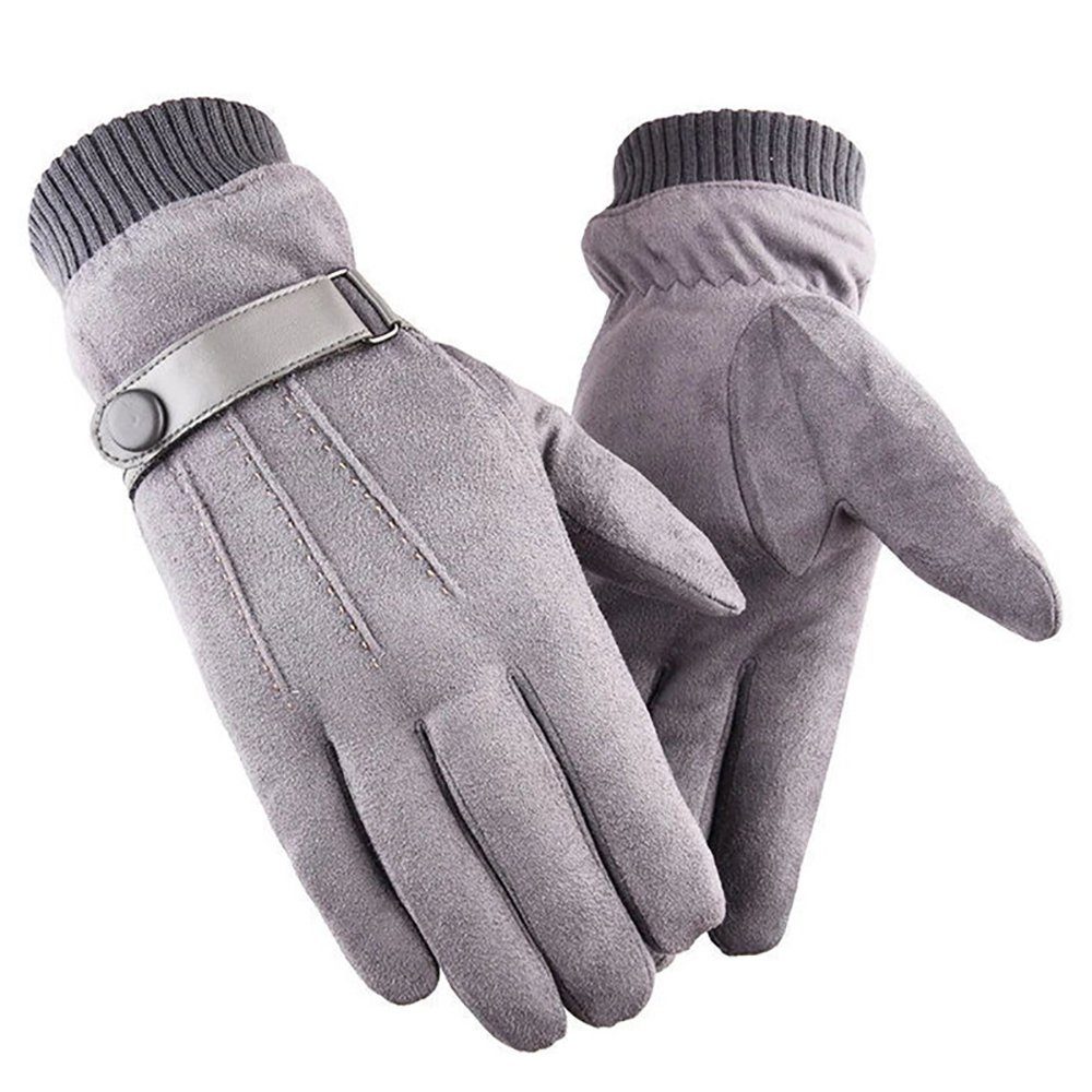 ZanMax Fahrradhandschuhe 1 Paar Fahrradhandschuhe Winter Warm Touchscreen Handschuhe Grau