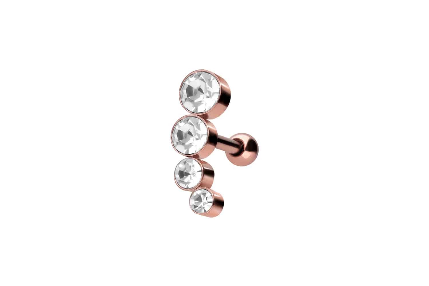 PIERCINGLINE Piercing-Set Chirurgenstahl Ohrpiercing 4 KRISTALLE (Mini-Barb günstig online kaufen