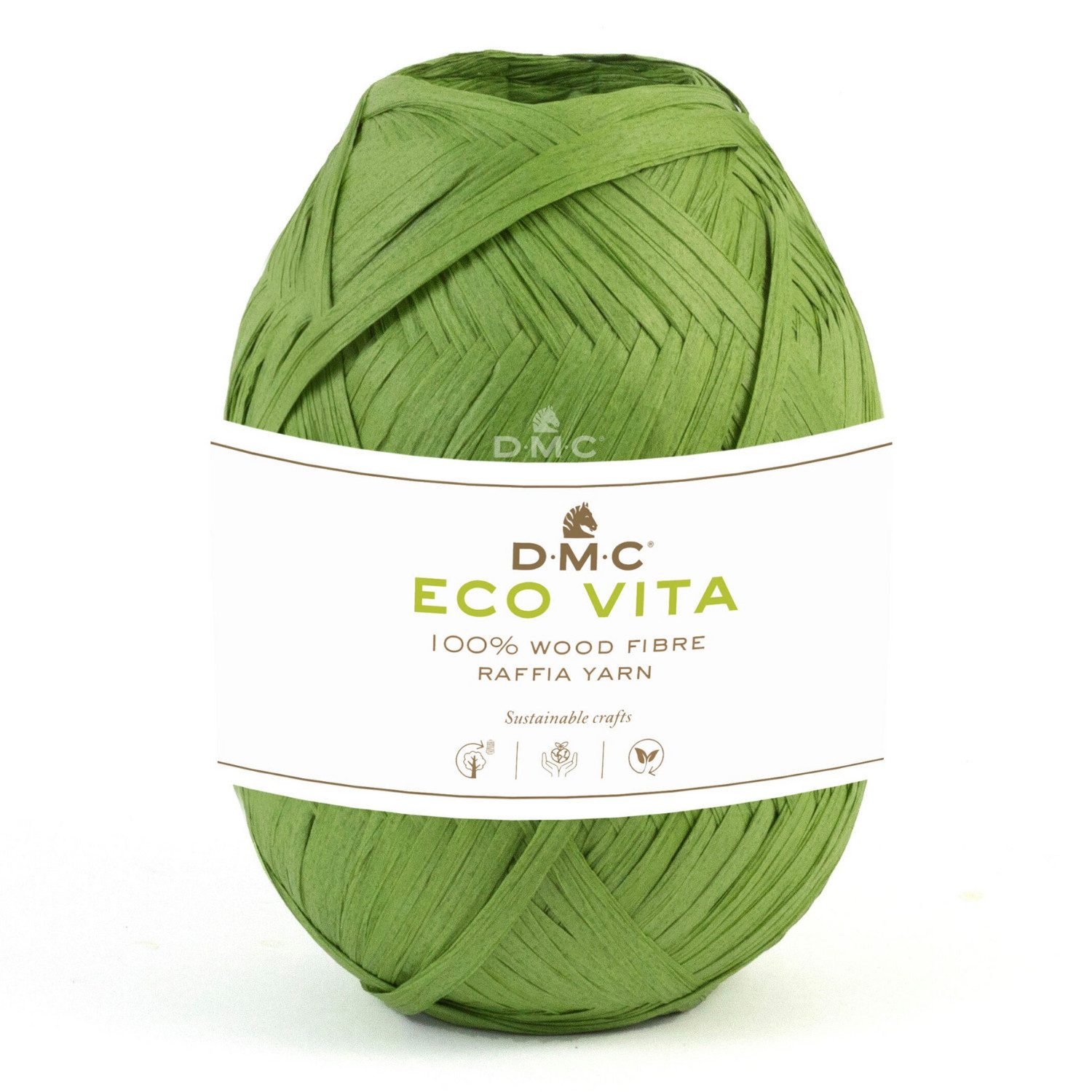 DMC DMC Eco Vita Raffia Häkelwolle, 100 m (Holzfaser-Garn für formstabile Accessoires), 50 g