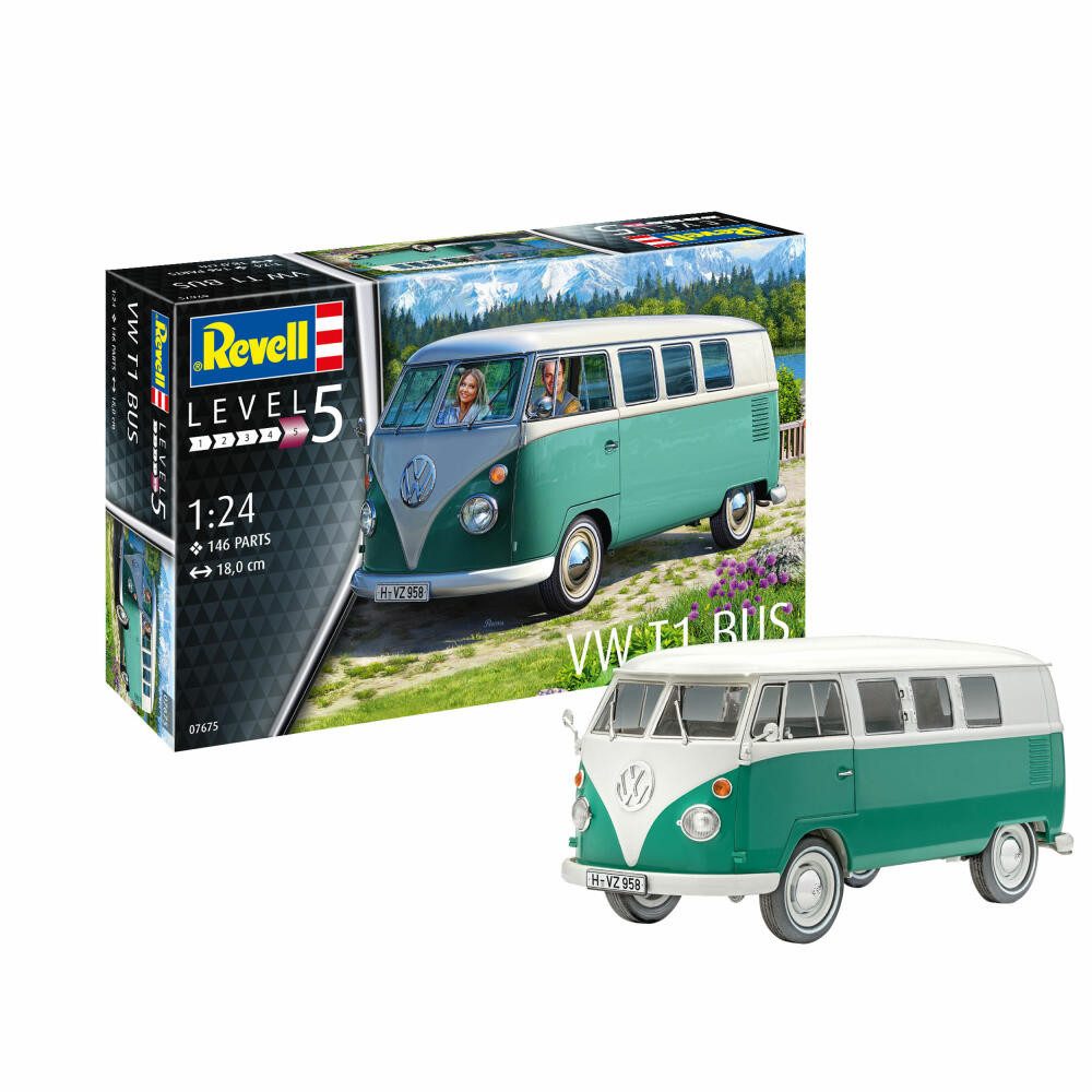 Revell® Modellbausatz VW T1 Bus, 07675, Maßstab 1:24, (146-tlg)