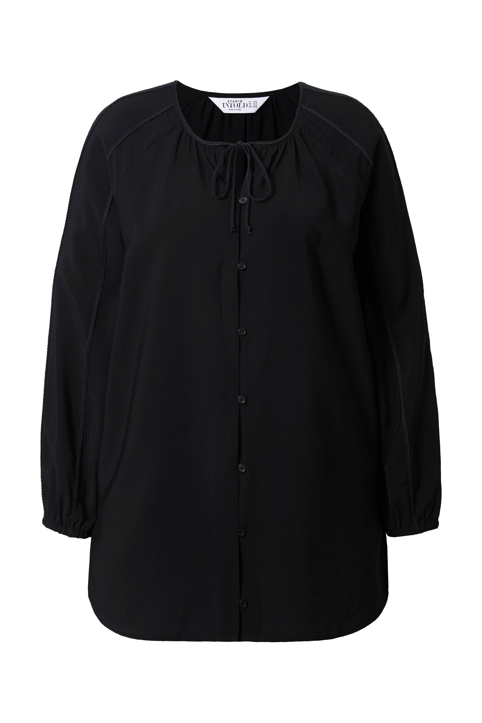 Studio Untold Satinbluse Bluse A-Line Flecht-Details günstig online kaufen