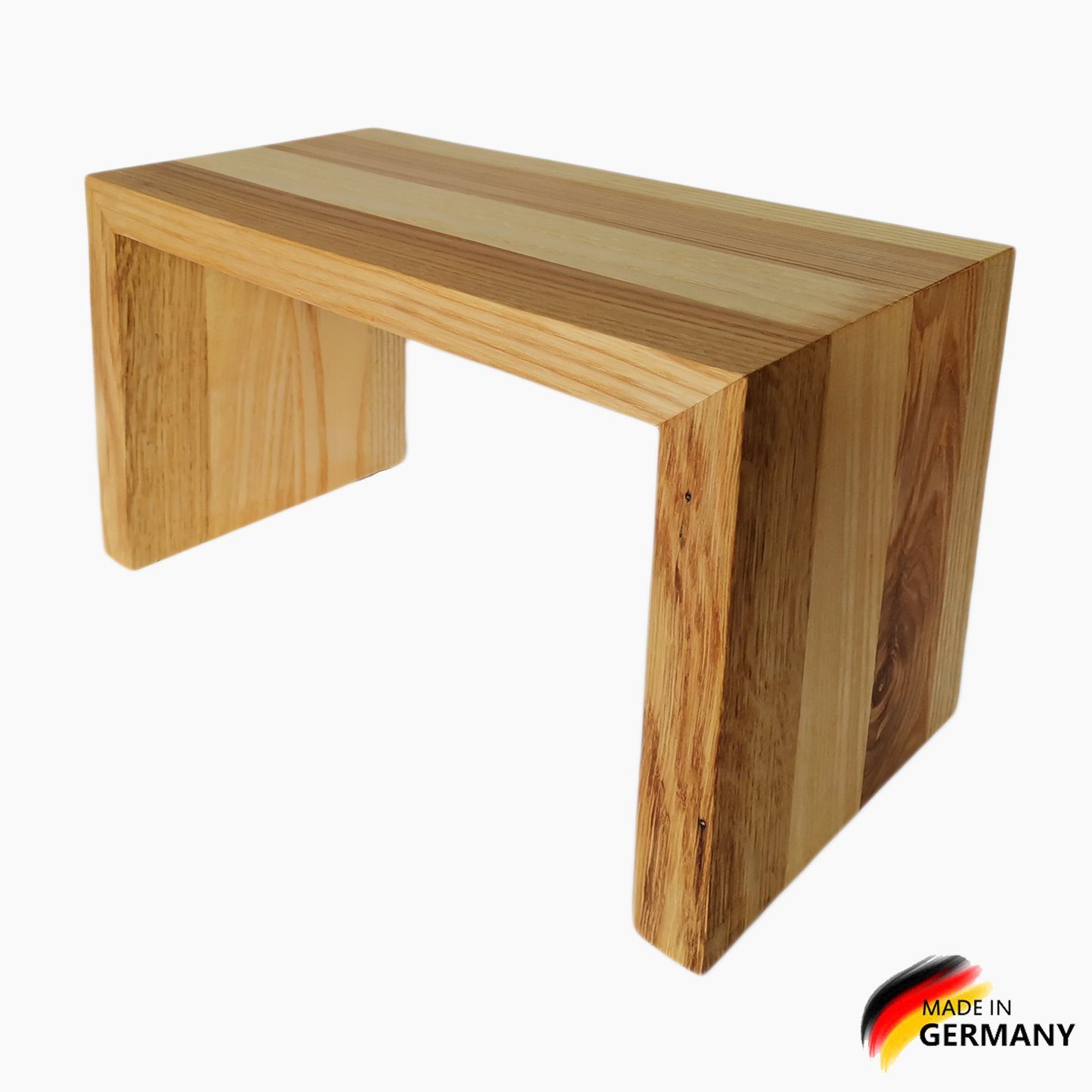 Madera Spielzeuge Hockerbank Eschen Fussbank 19 (1 St., 1 teil), kippsicher und standfest, Handarbeit aus Deutschland