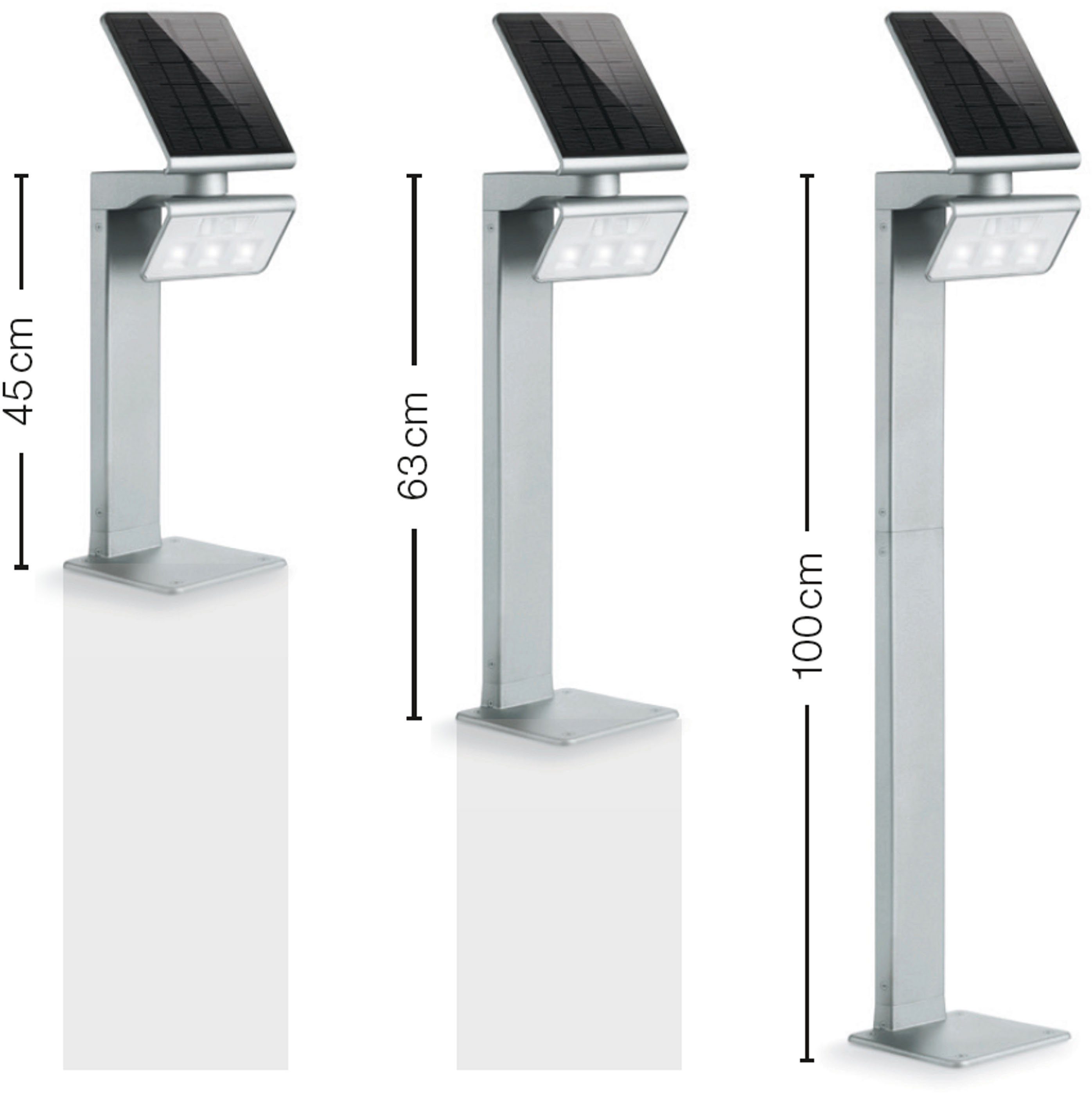 steinel LED Außen-Stehlampe Bewegungsmelder, 140Â° LED LiFe-Akku, Neutralweiß, Höhenverstellbar Bewegungsmelder, XSOLAR, Netzunabhängig, fest integriert