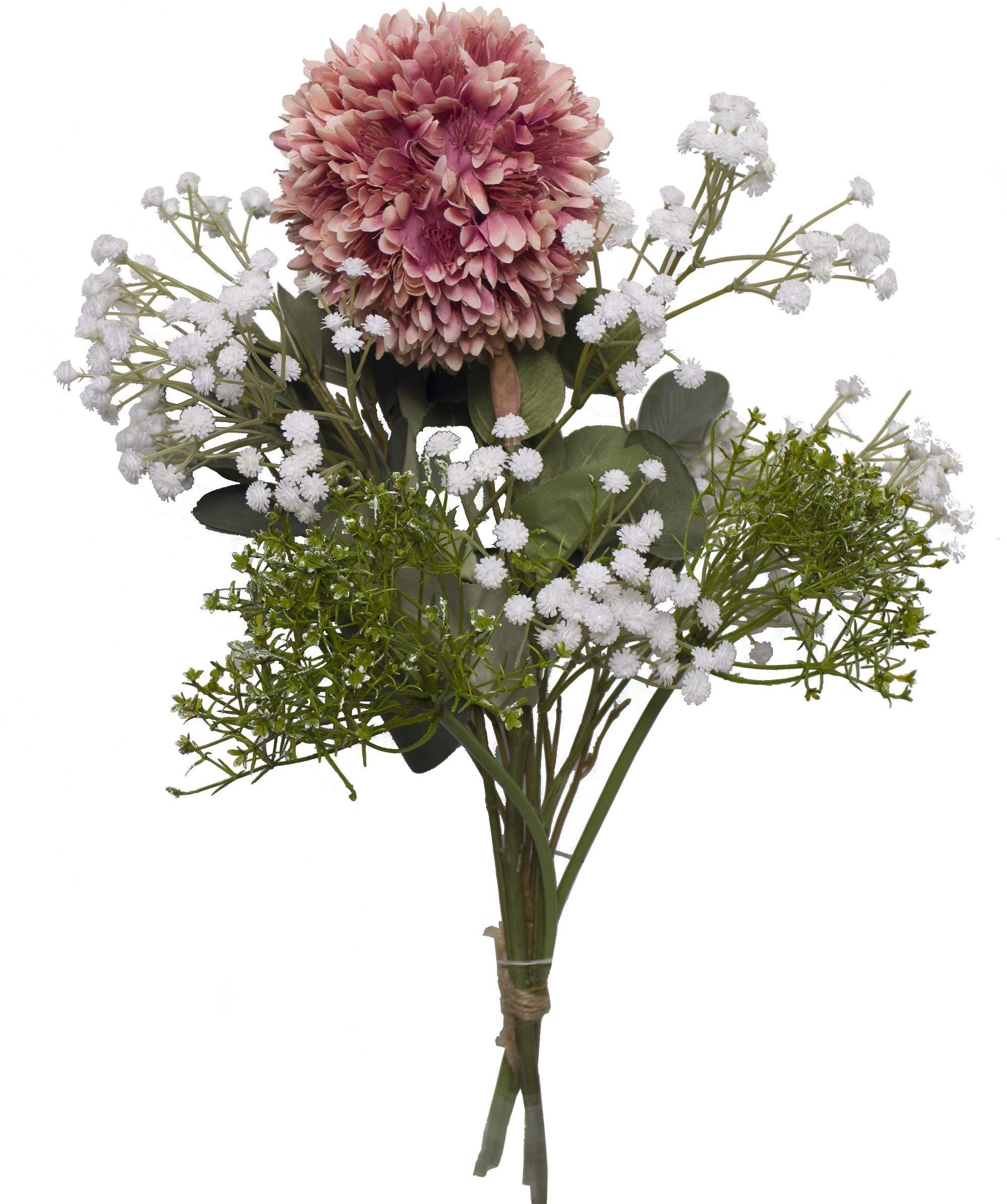 Kunstblumenstrauß MARIA Allium Lauchblüte, Schleierkraut (Gypsophila), Eukalyptus, 2474U, Höhe 50 cm, künstlich, naturgetreu, täuschend echt