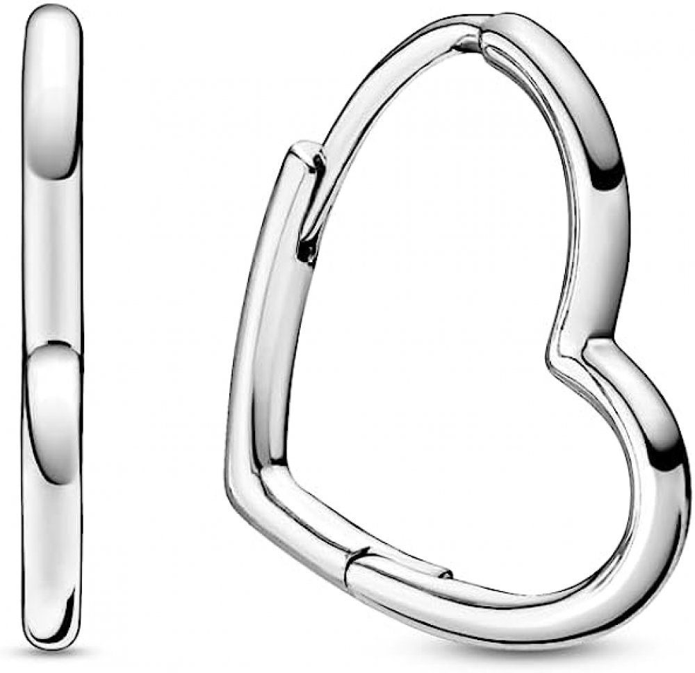 WaKuKa Ohrring-Set Asymmetrische Herzohrringe aus Sterlingsilber für Damen silbrig