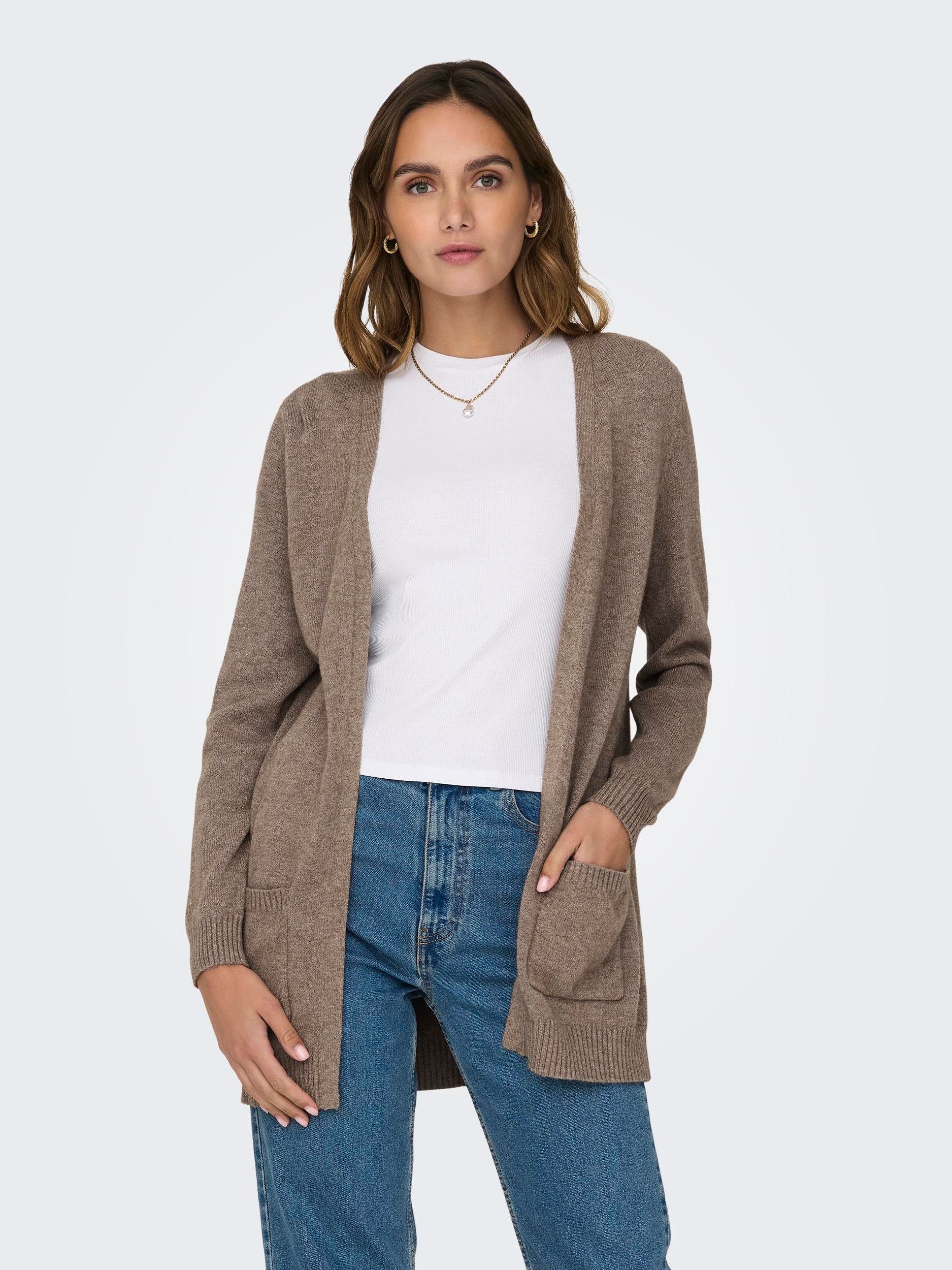 ONLY Strickjacke ONLLESLY L/S OPEN CARDIGAN KNT NOOS Cappuccino