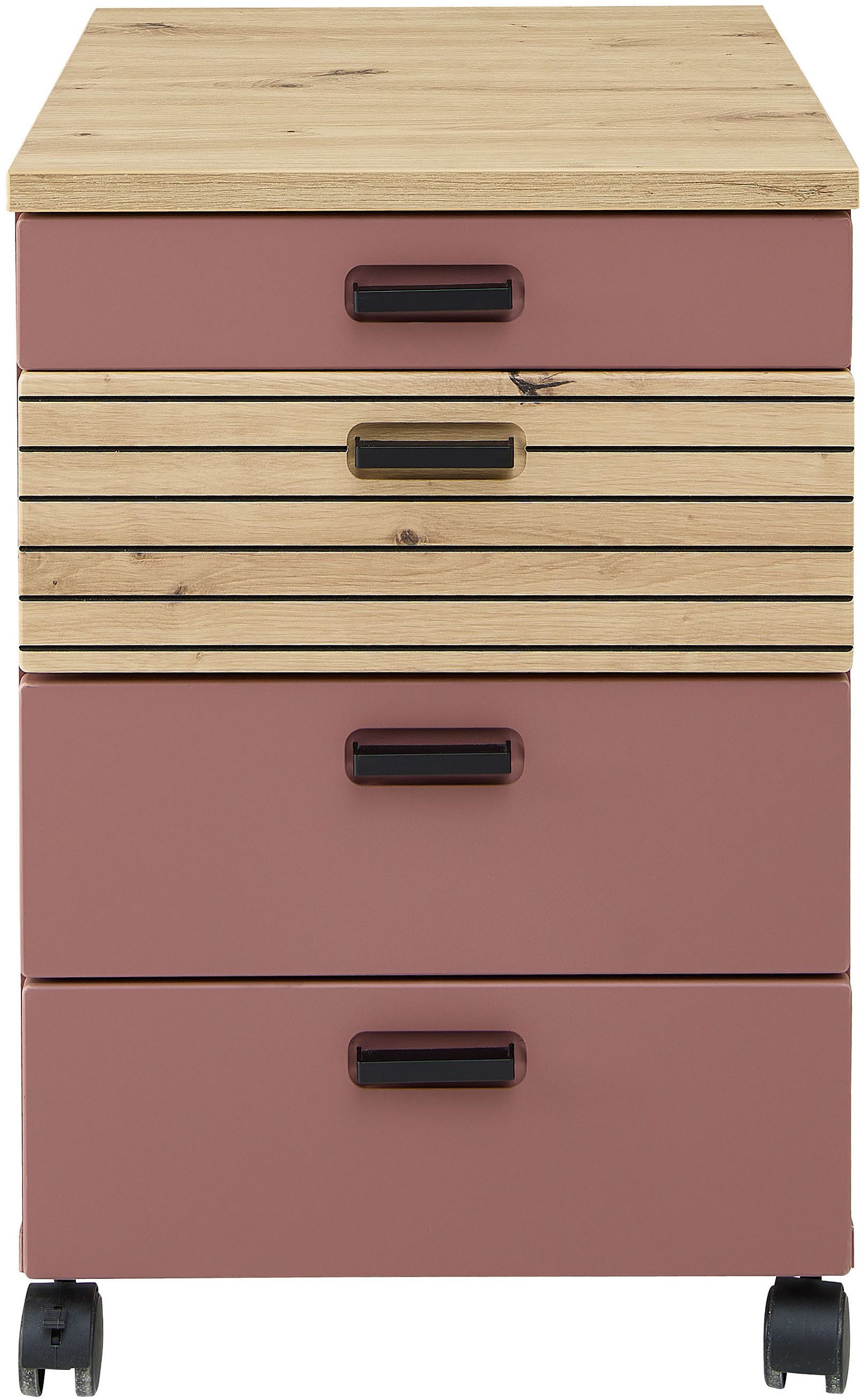 Innostyle Rollcontainer Rollcontainer Glenn, 45 x 66 x 55 cm (B/H/T), (1 St), inkl. Filzeinlage, 4 Rollen(2 mit Bremsen) oder Sockel, SK Soft-Close