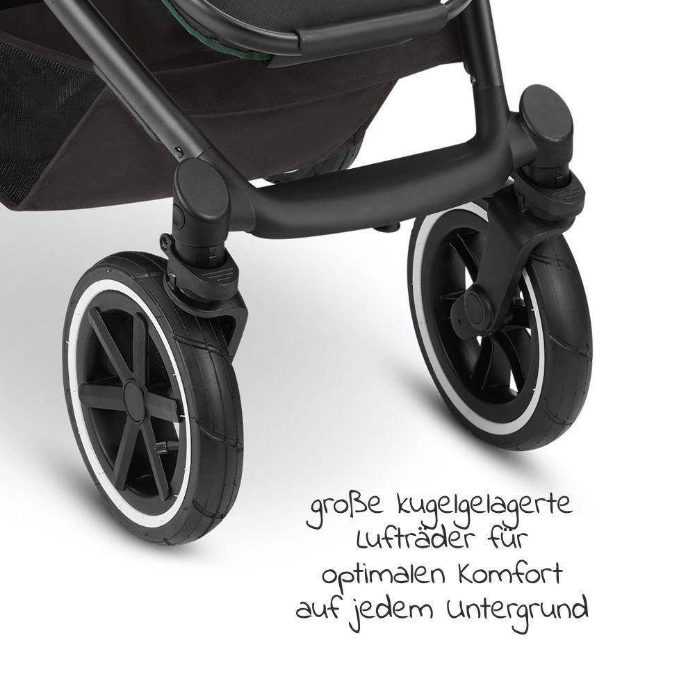 ABC Design Kombi-Kinderwagen Salsa Diamond Fußsack, Sportsitz, Edition Set - Wickeltasche Babywanne, - 4 Basil, 2in1 Air mit (5-tlg), Lufträdern