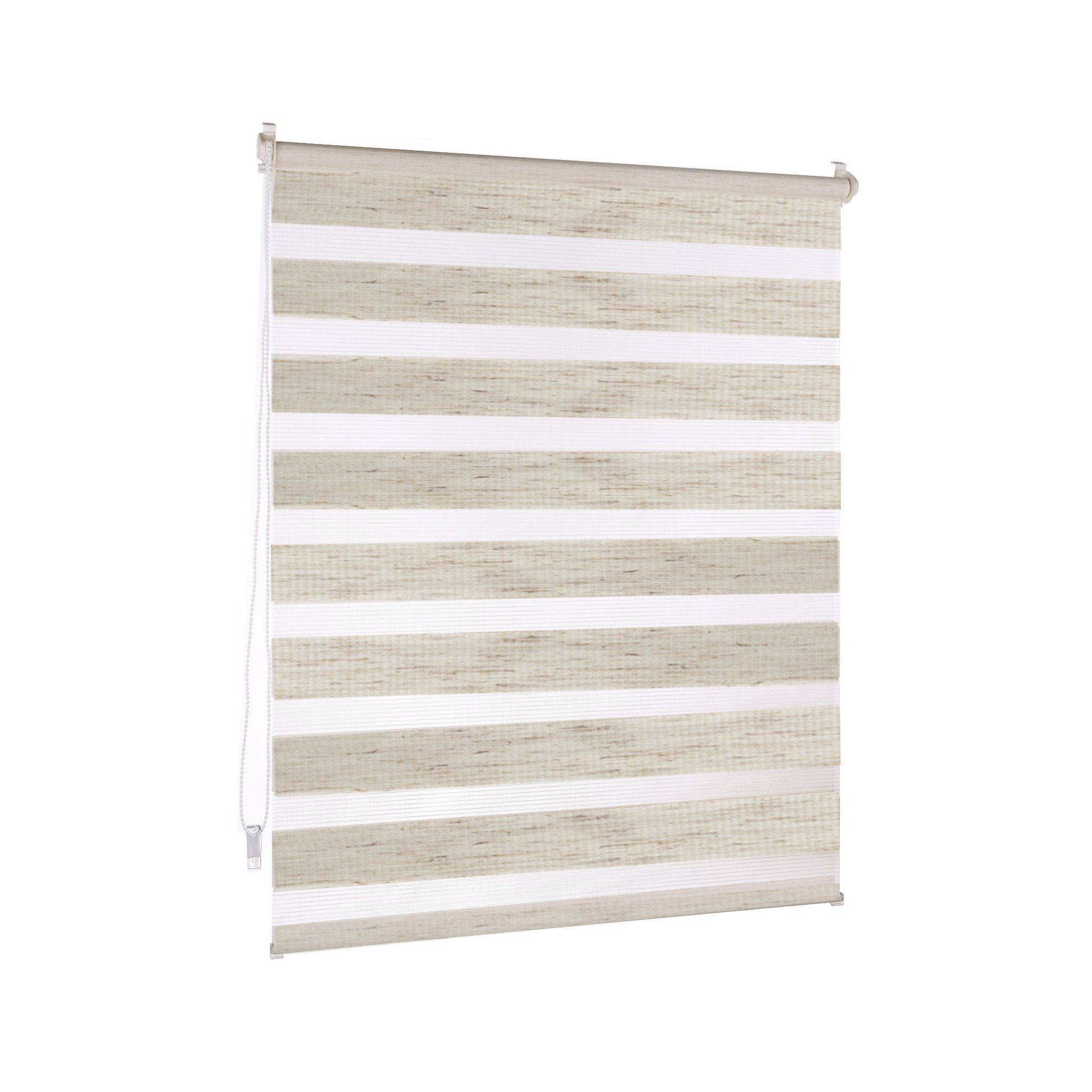 Doppelrollo Premium Klemmfix Doppelrollo / Duo Rollo, 35x120 cm leinen struktur, Victoria M., blickdicht, ohne Bohren, freihängend, Klemmfix
