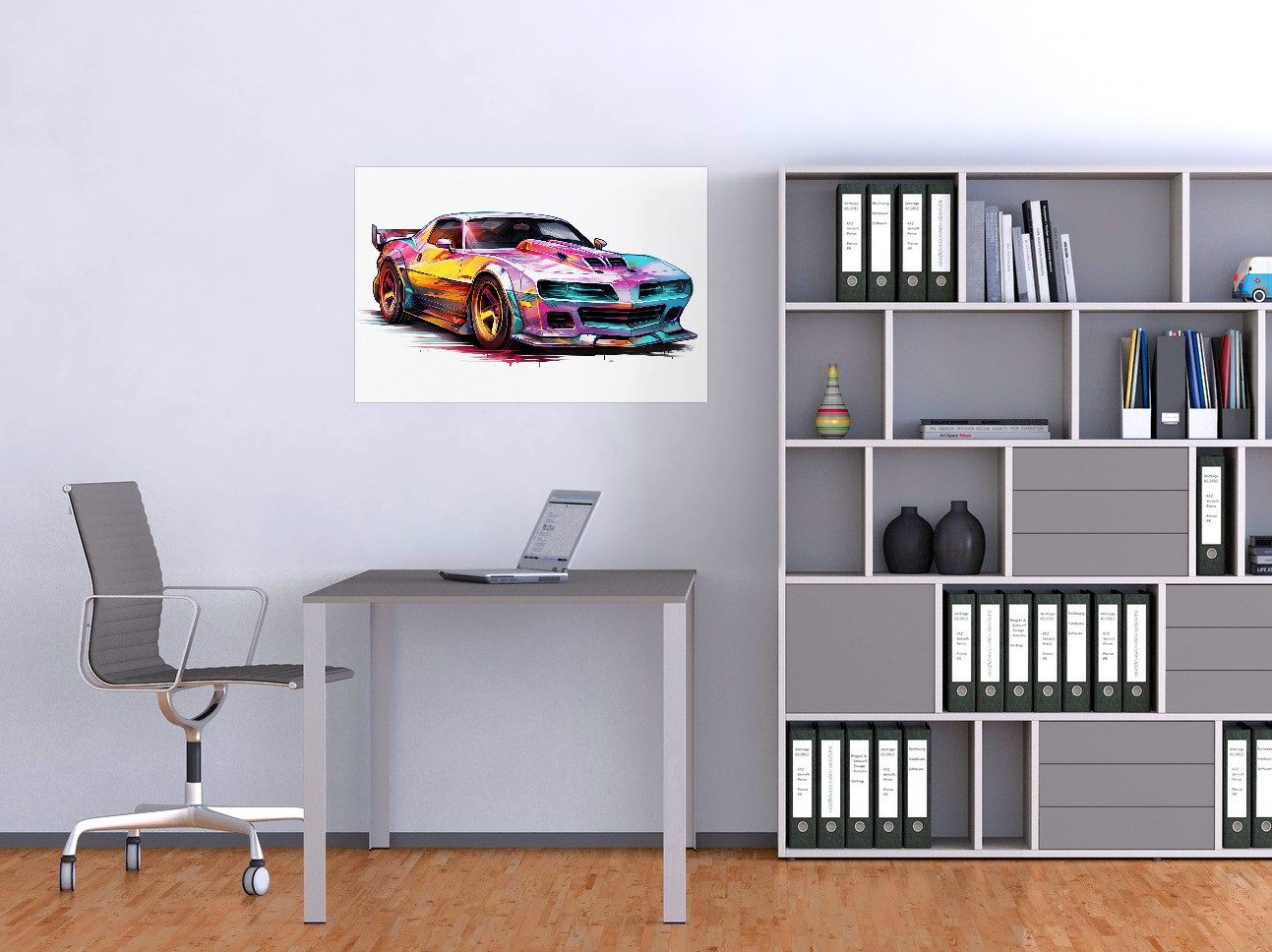 Wallario Poster, Buntes Muscle Car, in verschiedenen Ausführungen