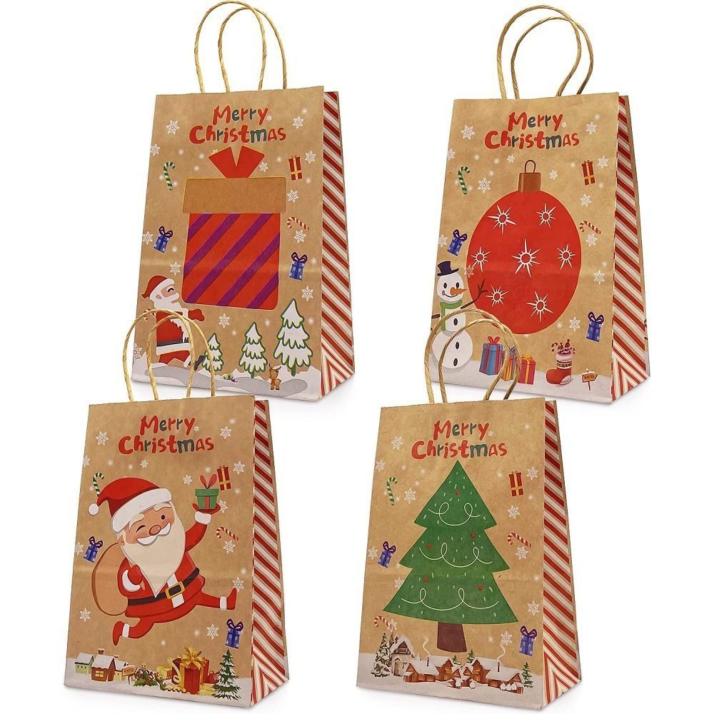GelldG Handtasche Weihnachtsdekoration, 24 Stück Weihnachtskraft Geschenktüten