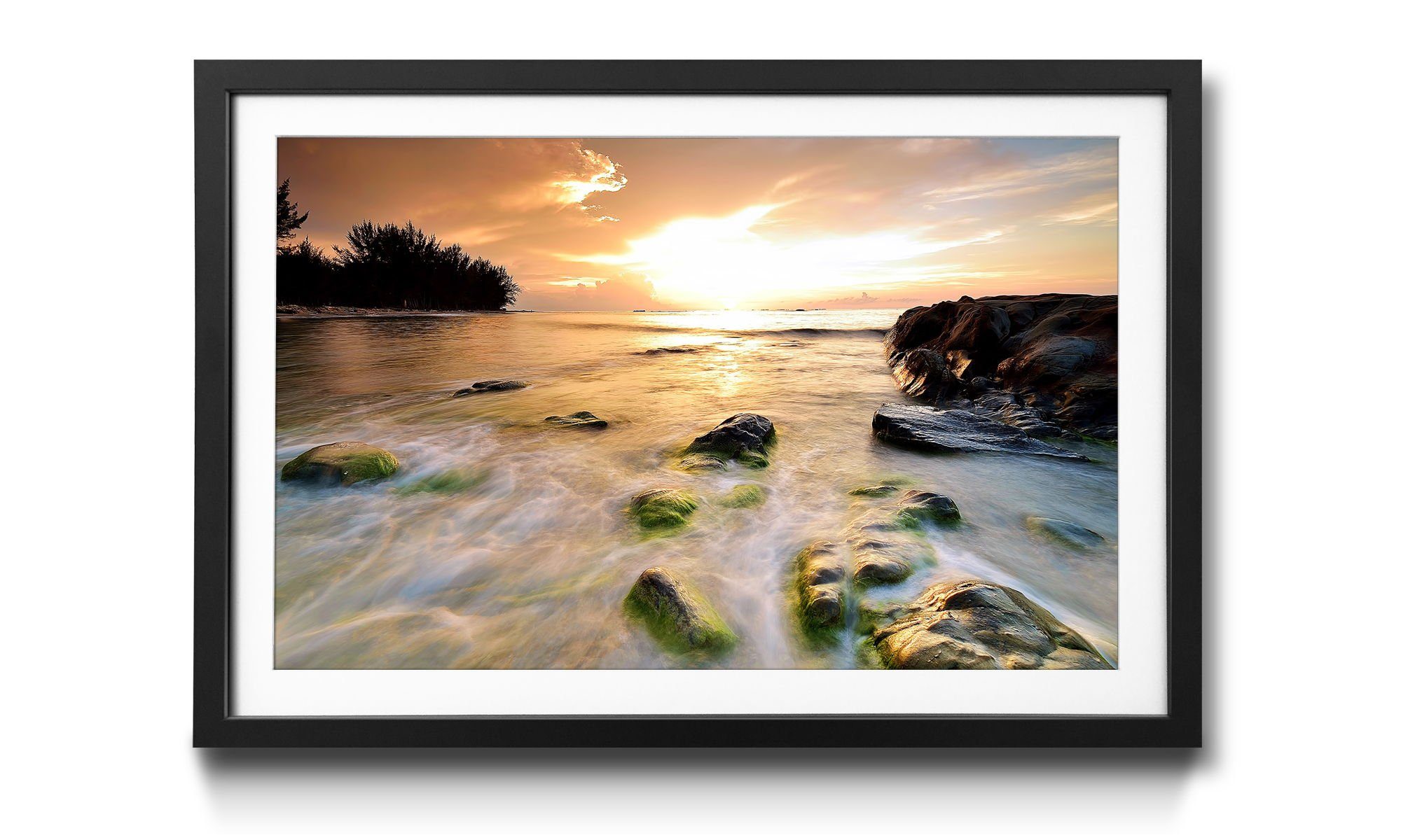 WandbilderXXL Bild mit Rahmen Stoned Sunset, Sonnenuntergang, Wandbild, in 4 Größen erhältlich