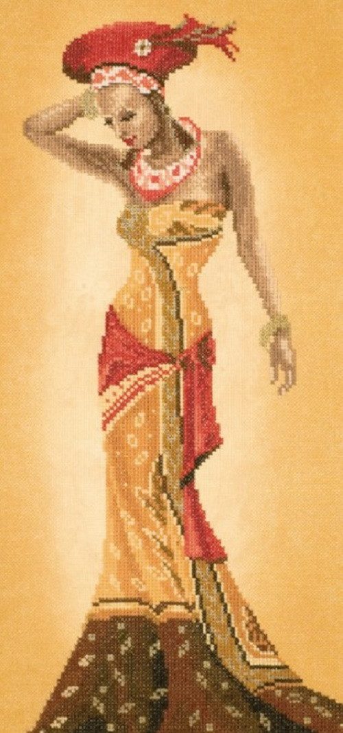 Lanarte Kreativset Lanarte PN-0008097 Afrikanische Mode II Kreuzstichpackung, (Set, embroidery Kit), Made in Europe