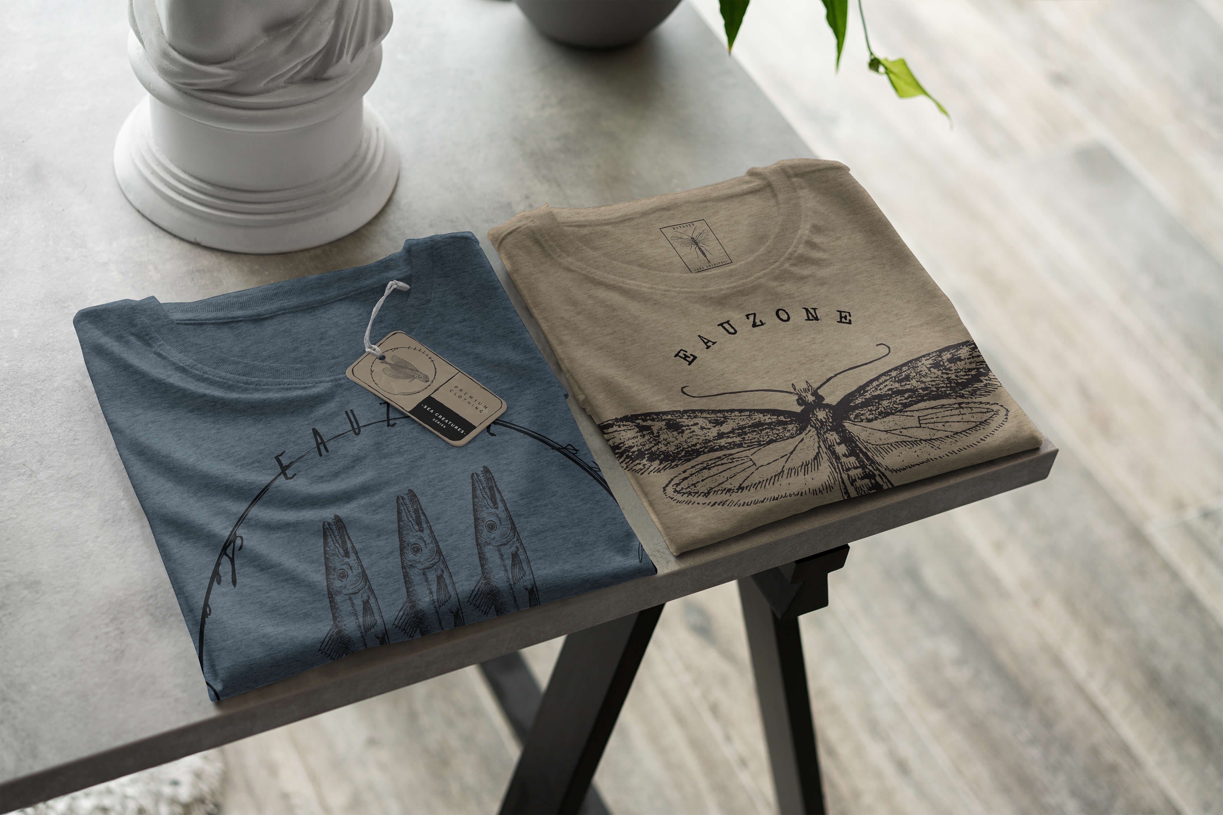 Sea T-Shirt Serie: / Schnitt und Indigo feine 035 T-Shirt Fische Struktur sportlicher Creatures, Sea Art - Sinus Tiefsee