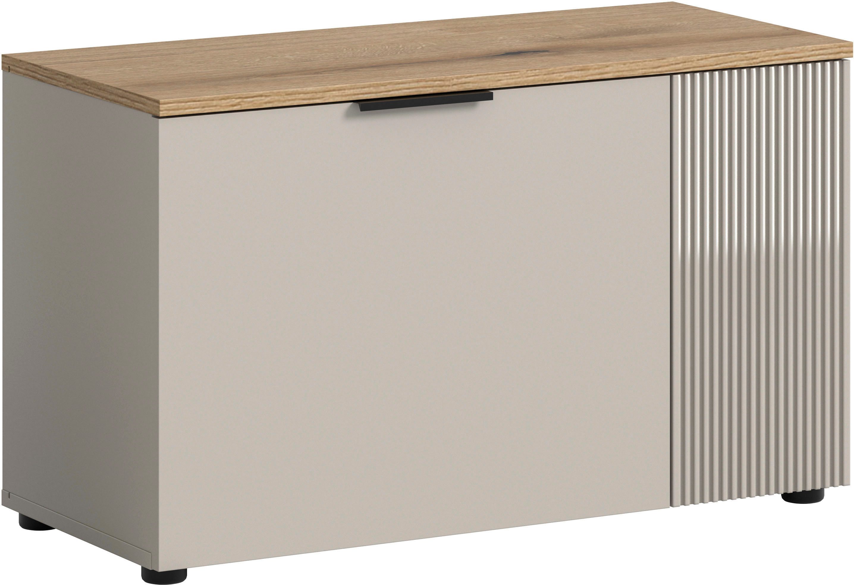 INOSIGN Sitzbank EDIL, Breite 80cm, 2 Türen, 4 Fächer (1-St., moderne Farbkombination, Platz für ca. 6 Paar Schuhe), Garderobenbank, Bank, Flurbank, Schuhbank, Dielenbank