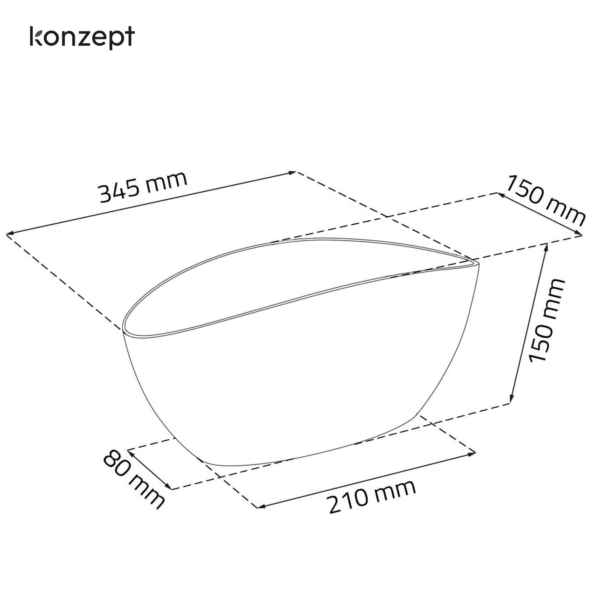 KONZEPT Übertopf für Orchideen, mit elegantem Design, Ovale Form, für schmale Fensterbänke und 2 Töpfe bis Ø 12 cm