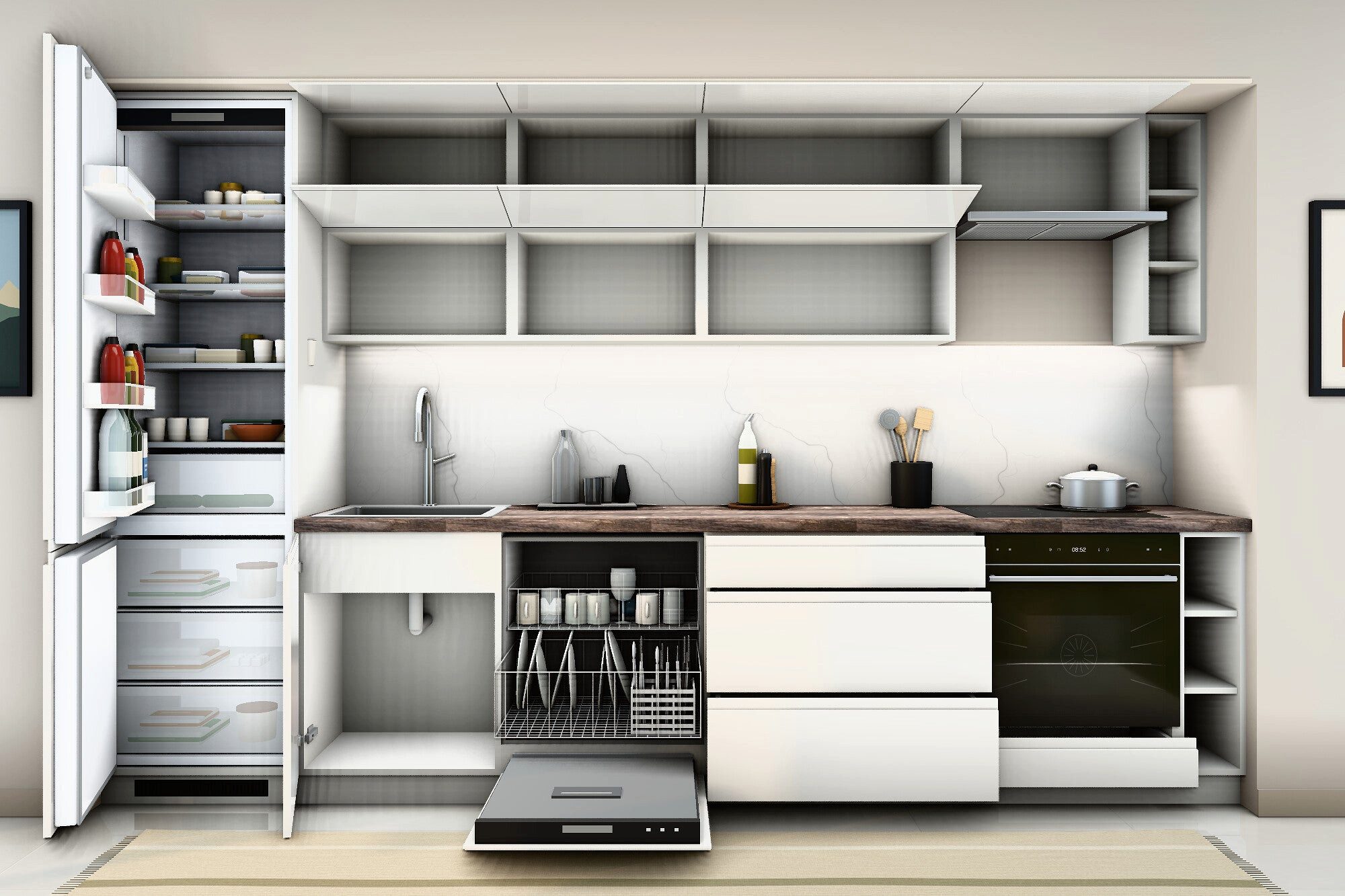 ROYAL24_MARKT Küchenzeile K40-G340 - Velmora - Modernes Design mit außergewöhnlichem Komfort, (Komplett Set), Top Qualität - Modernes Design - Feinste Materiali – Bild 4 von 5