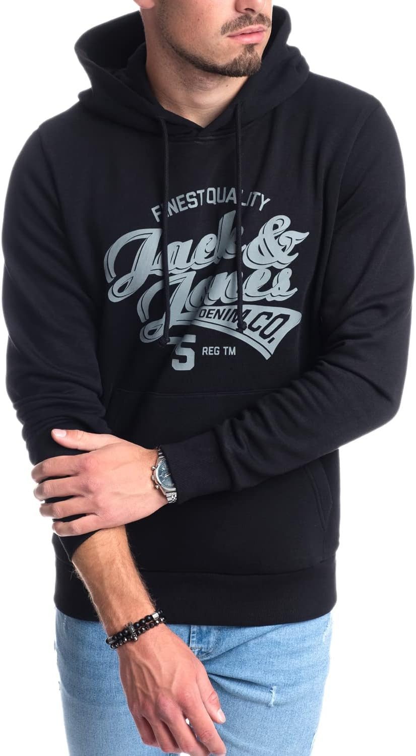 Jack & Jones Kapuzensweatshirt modische Hoodies mit Logoprint (Spar-Set, 3er Pack) Unifarbene Pullover mit flauschigem Innenfutter