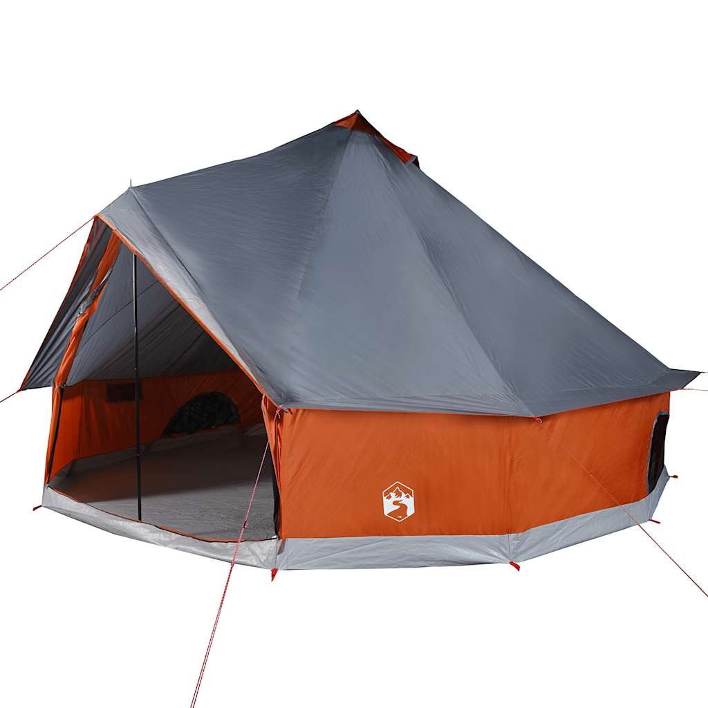 vidaXL Tipi-Zelt Tipi-Familienzelt 6 Personen Grau und Orange Wasserdicht, (1 tlg)