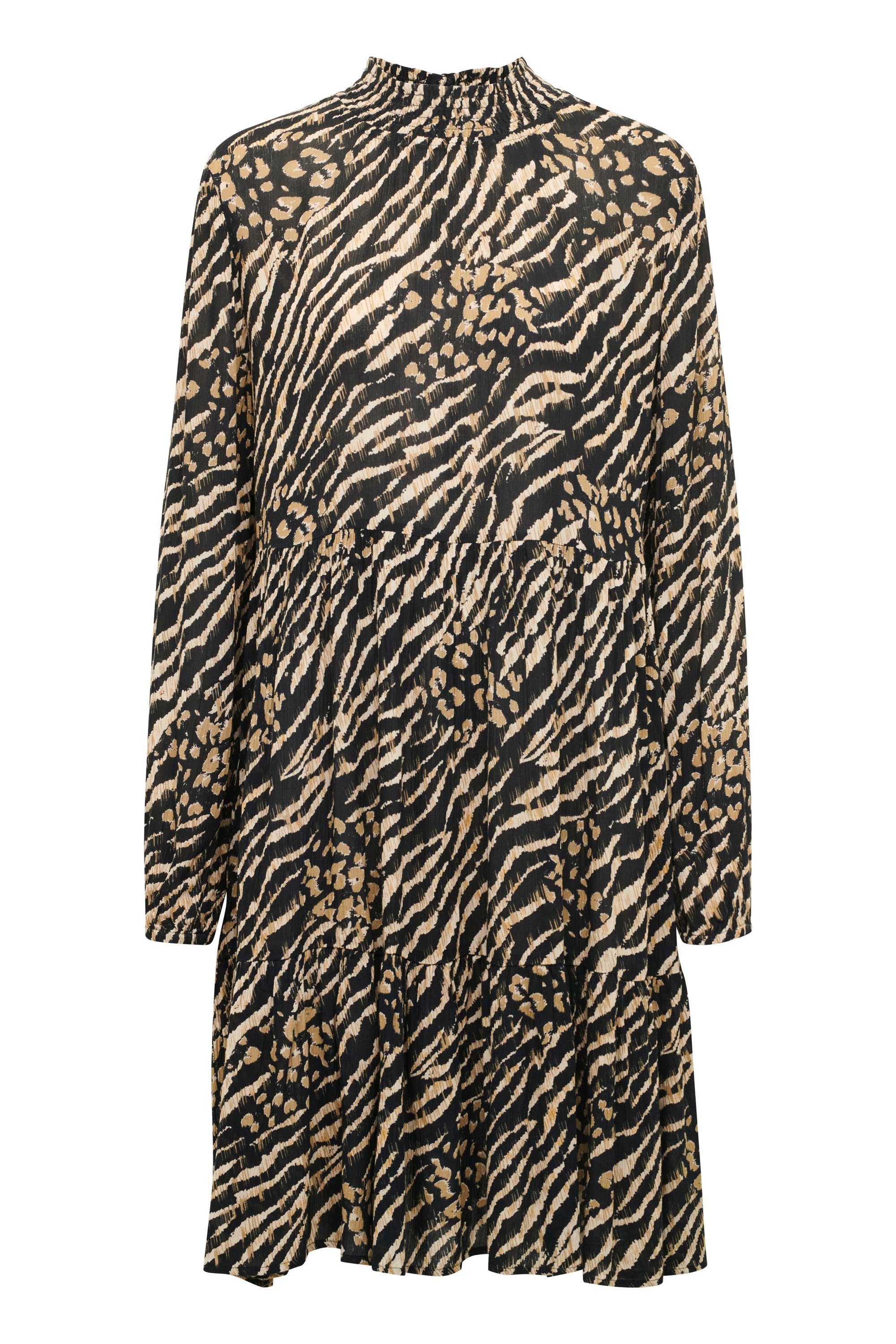 KAFFE Jerseykleid Kleid KAamber Black And Brown Animal Print