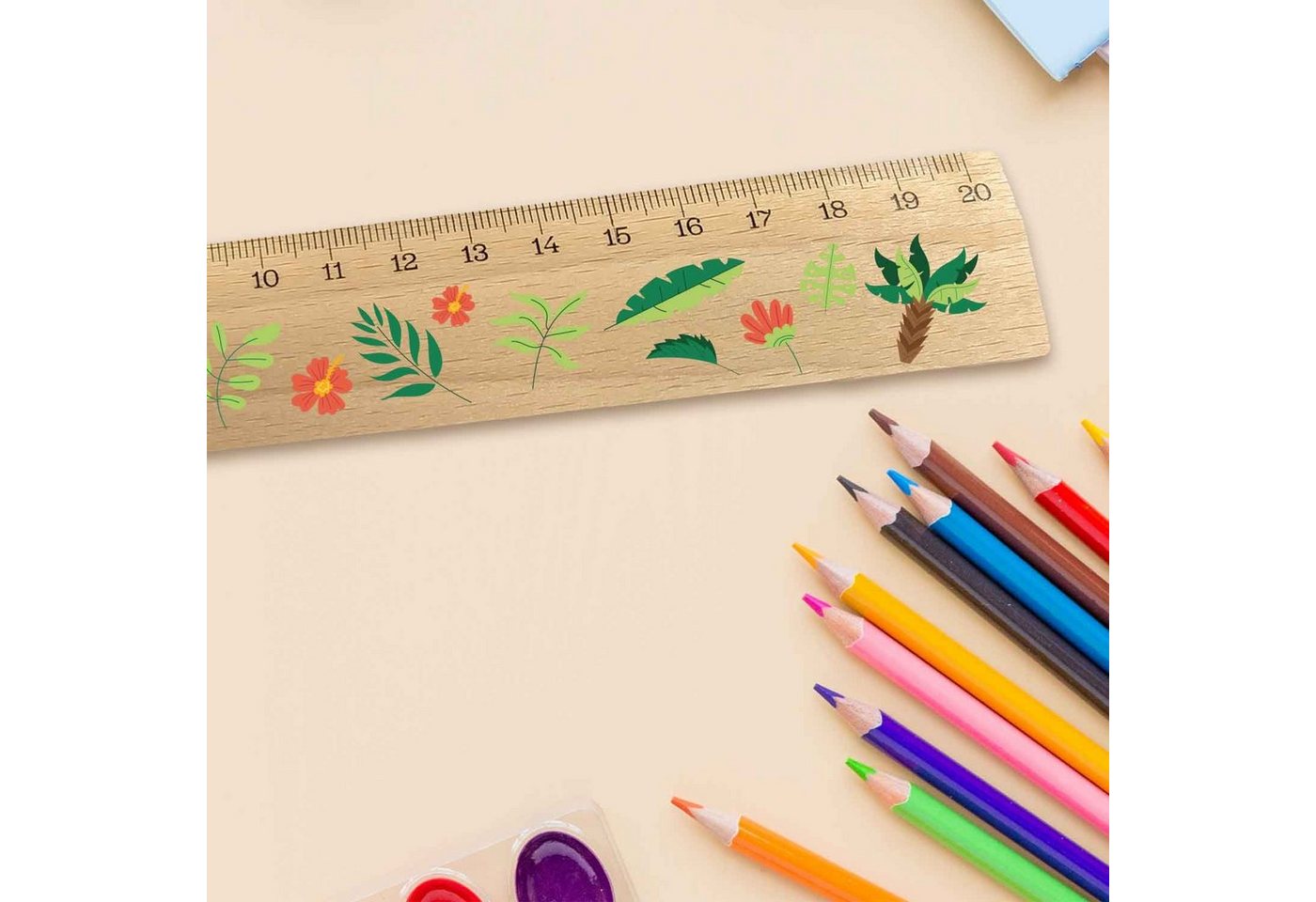 Thumbnail - GRAVURZEILE Lineal im Jungle Design - zur Einschulung - für Kinder -, Geschenk für die Schule