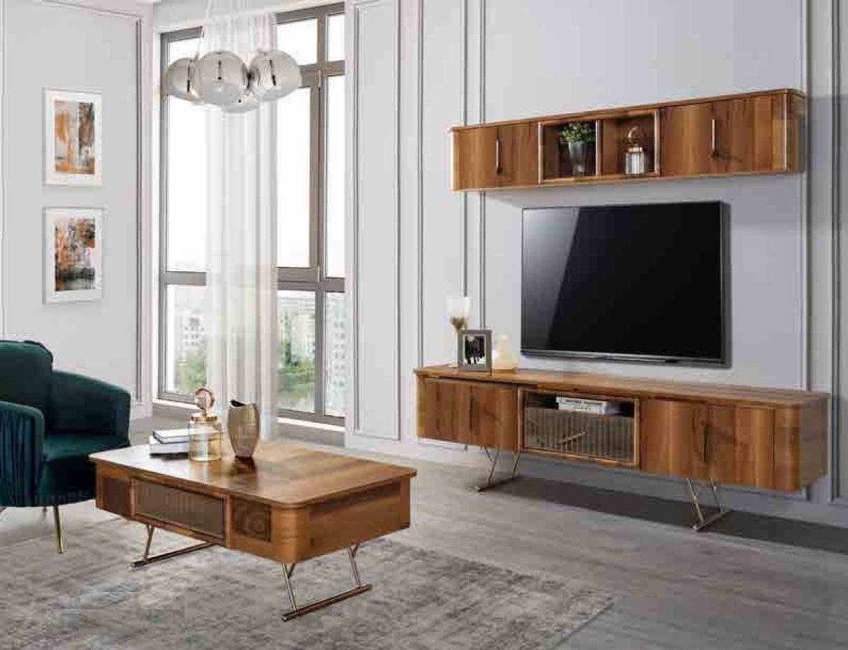 Wohnzimmer-Set, Tisch Schrank Wohnwand Fernseh rtv tv JVmoebel Möbel Fernsehtisch Design