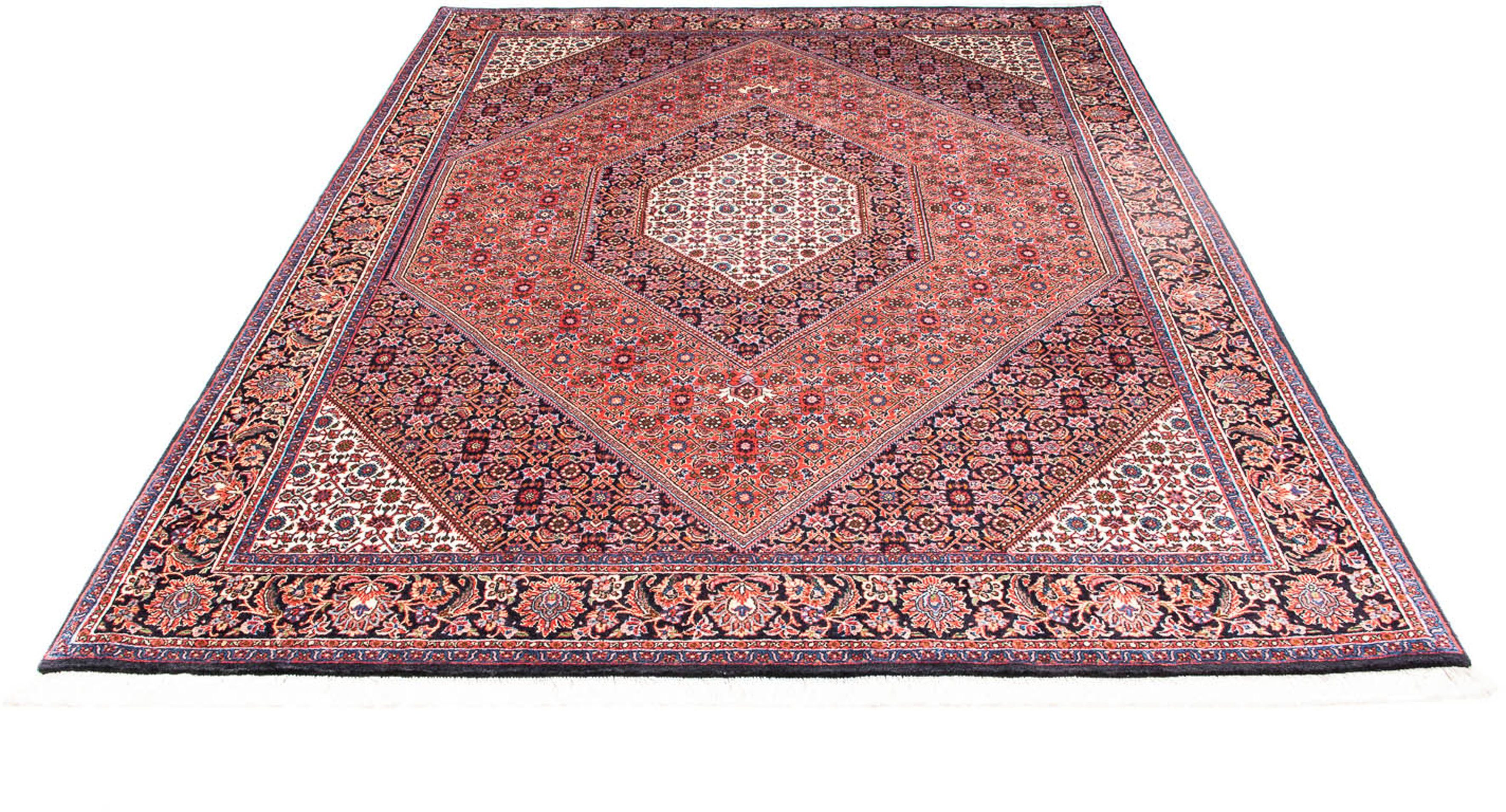 Orientteppich Perser - Bidjar - 230 x 168 cm - hellrot, morgenland, rechteckig, Höhe: 15 mm, Wohnzimmer, Handgeknüpft, Einzelstück mit Zertifikat