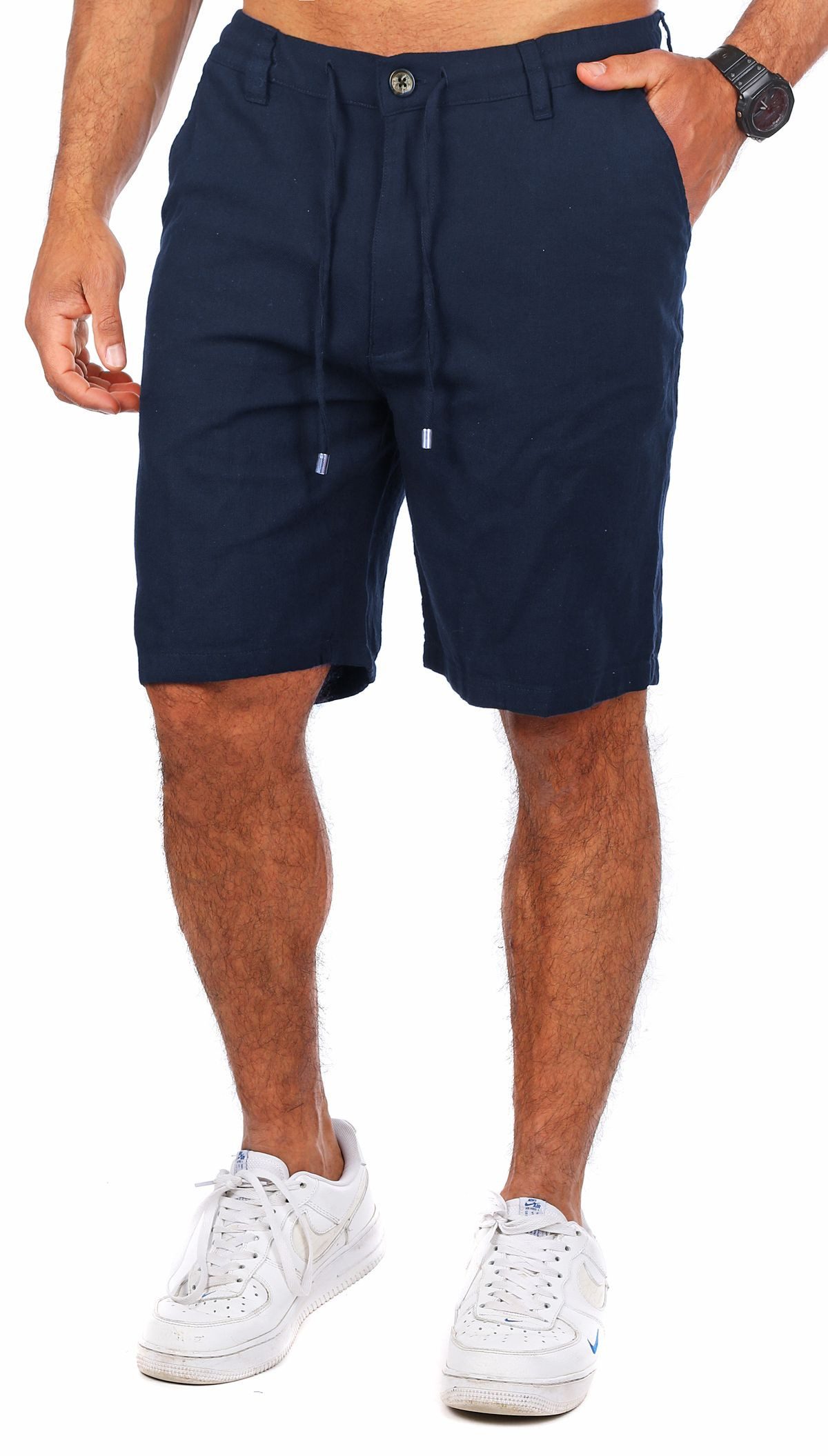 CARISMA Shorts Herren Leinen Baumwoll Mix Hose kurz trendig angenehm regular fit 2219 in Unifarbe