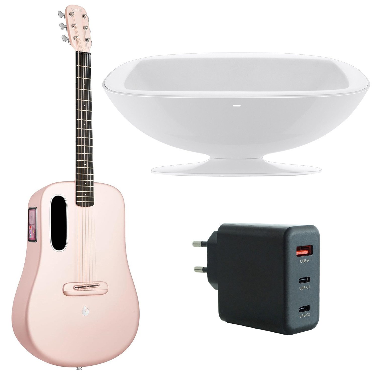 Westerngitarre Lava Music Gitarre ME 4 38 Zoll Pink mit Ladestation