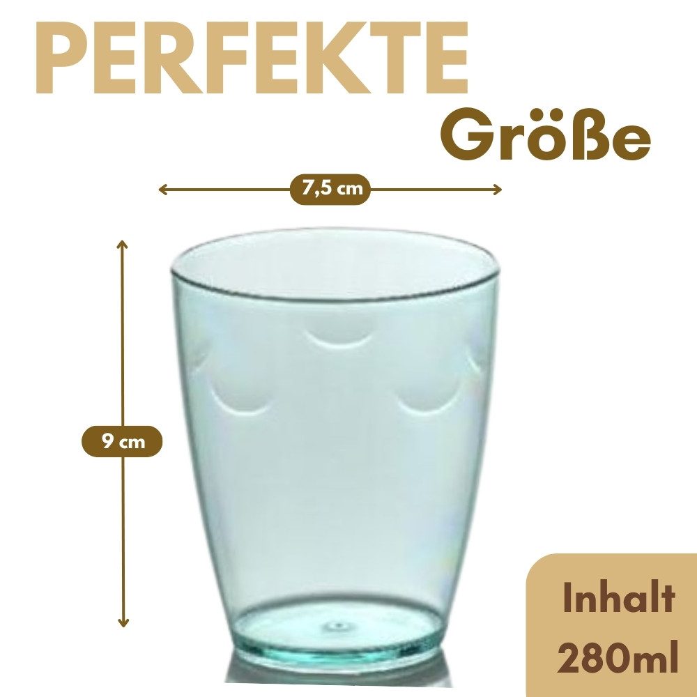 GarPet Becher Trinkgläser Set 8er Camping Wasser Gläser Plastik Acrylglas Kunststoff