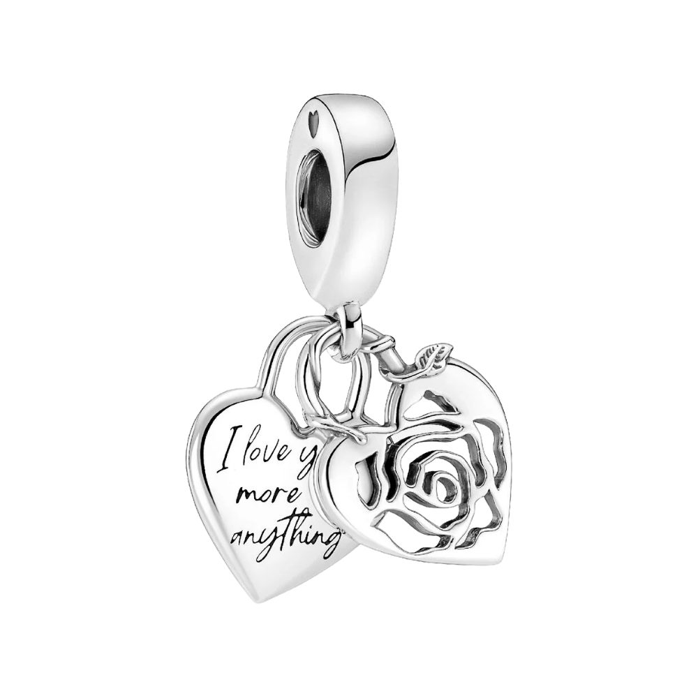 Pandora Charm Herz 790086C00, Herz, Schloss, Rose, Liebe