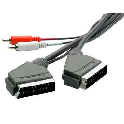 Vivanco Scart-Kabel mit Cinch-Kabel Audio-Abzweigung Audio-Kabel, Scart,Cinch, Scart auf Scart + 2x Cinch-Stecker (Audio) Anschlusskabel