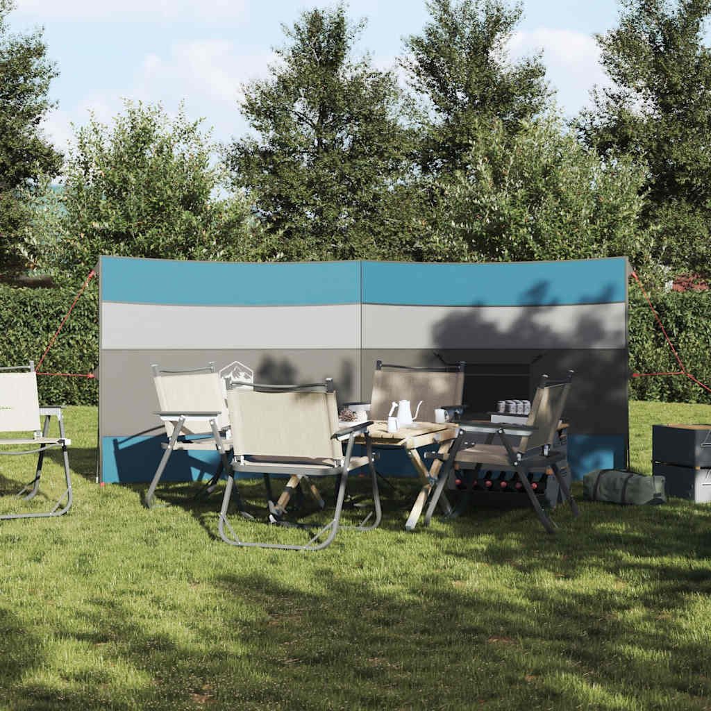 Thumbnail - vidaXL Pavillon Camping-Windschutz Blau 340x130 cm Wasserdicht