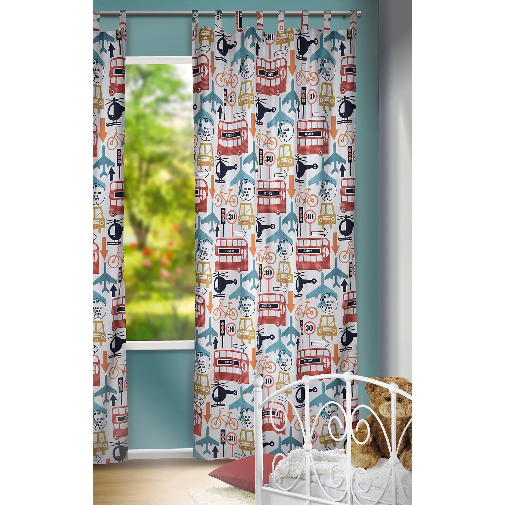 Albani Vorhang Fahrzeuge 245 X 135 Cm Schlaufenschal Mit