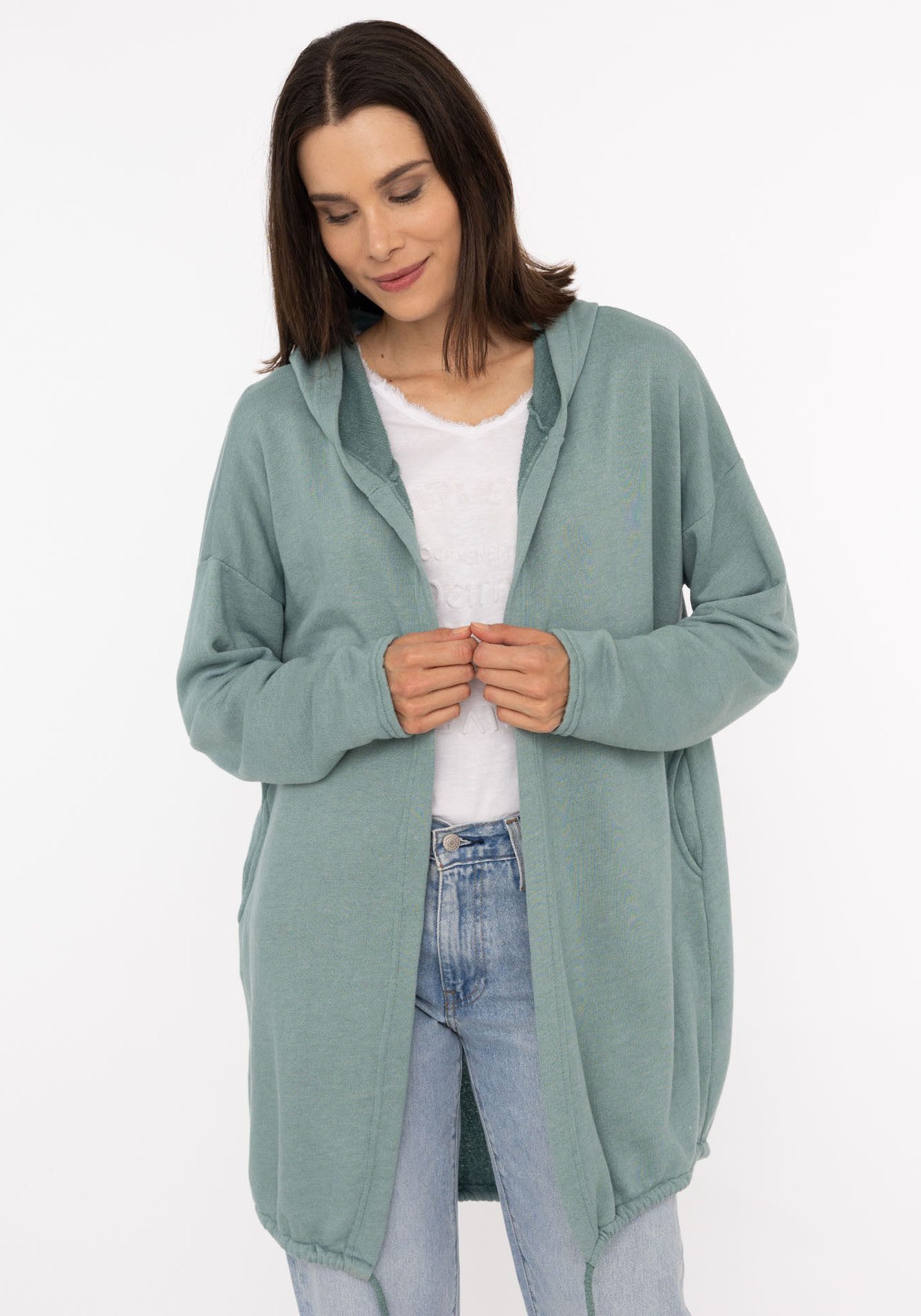 Zwillingsherz Jerseymantel "Positive Mind" mit hohem Baumwollanteil