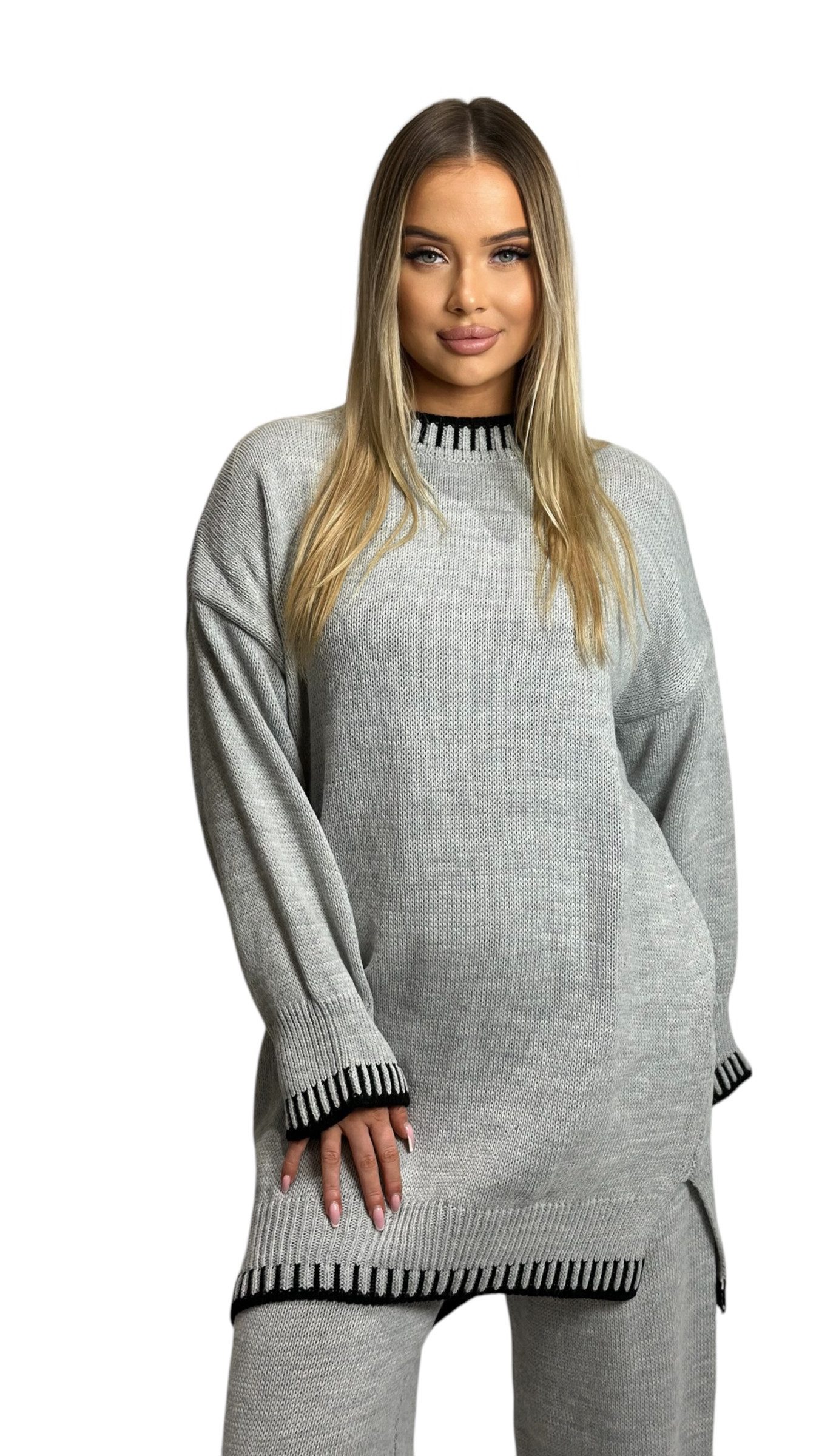 Mississhop Strickhose Strickanzug Strickset 2-teilig Hose Pullover M.382 (2-tlg)