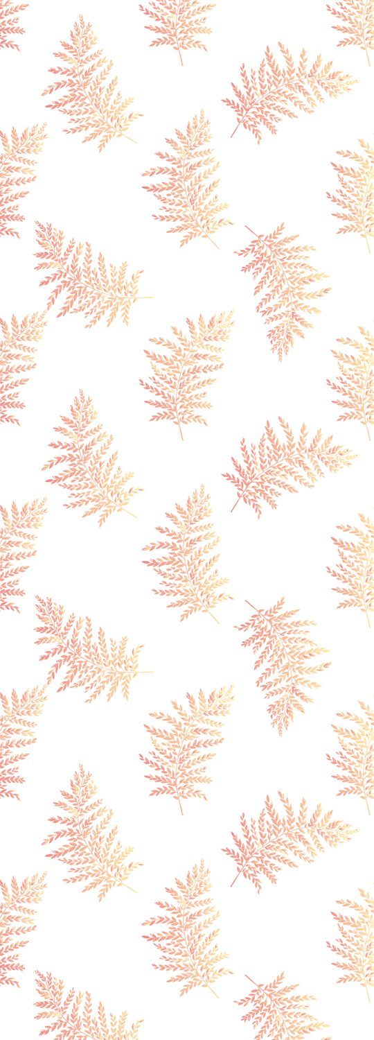 queence Vinyltapete Blätter - Farn, glatt, Motiv, floral, geblümt, gemustert, (1 St), 90x250cm, selbstklebend, kinderleichte Anbringung, Sticker