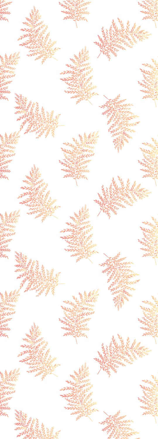 queence Vinyltapete Blätter - Farn, glatt, (1 St), Selbstklebende Tapete 90x250cm mit herbstlichem Motiv