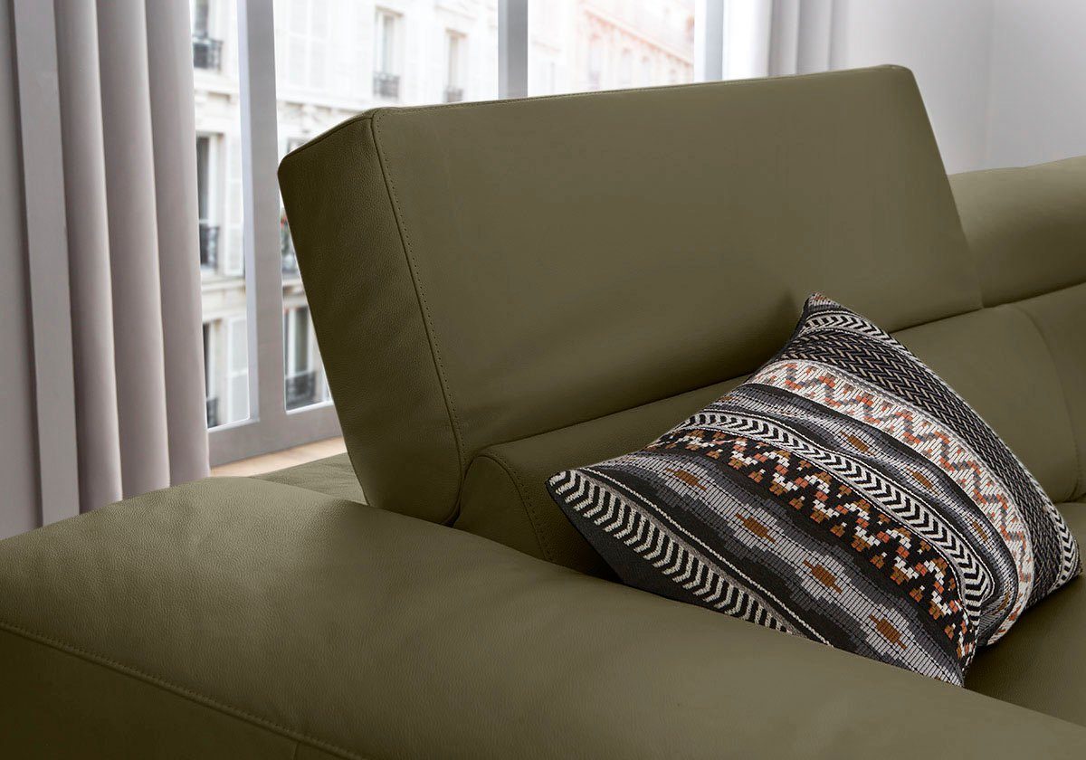 W.SCHILLIG Ecksofa piedroo, Designsofa mit tollem Sitzkomfort, bequem, L-Form, Kopfteilverstellung, wahlweise mit Sitztiefenverstellung, Breite 343cm