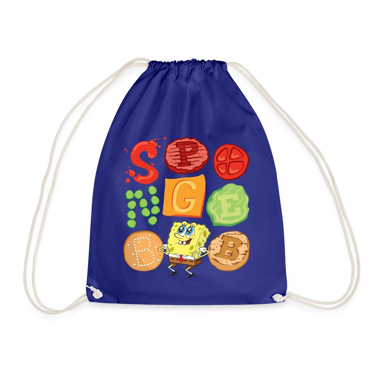 Spreadshirt Turnbeutel Spongebob Schwammkopf Burger Zutaten Design Turnbeutel (1-tlg)
