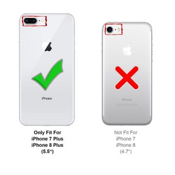 CoolGadget Schutzfolie Panzerfolie für iPhone 7 Plus / 8 Plus, (Spar-Set 4in1, 2x Displayschutz, 2x Kameraschutz), Panzerglas Schutzfolie für Apple iPhone 7 Plus / 8 Plus Folie