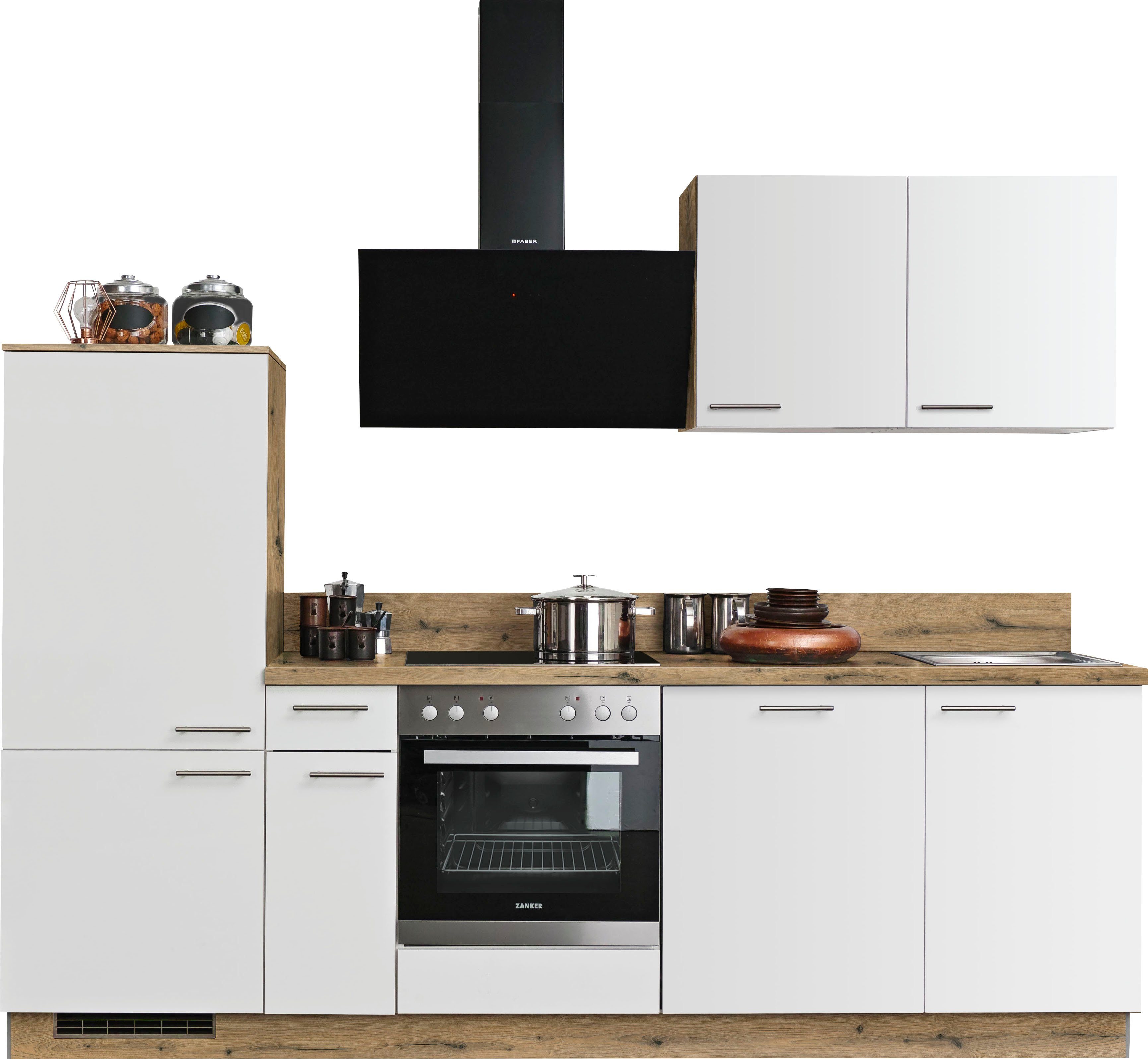 KOCHSTATION Küchenzeile KS-Scafa, vormontiert, mit höhenverstellbaren günstig online kaufen