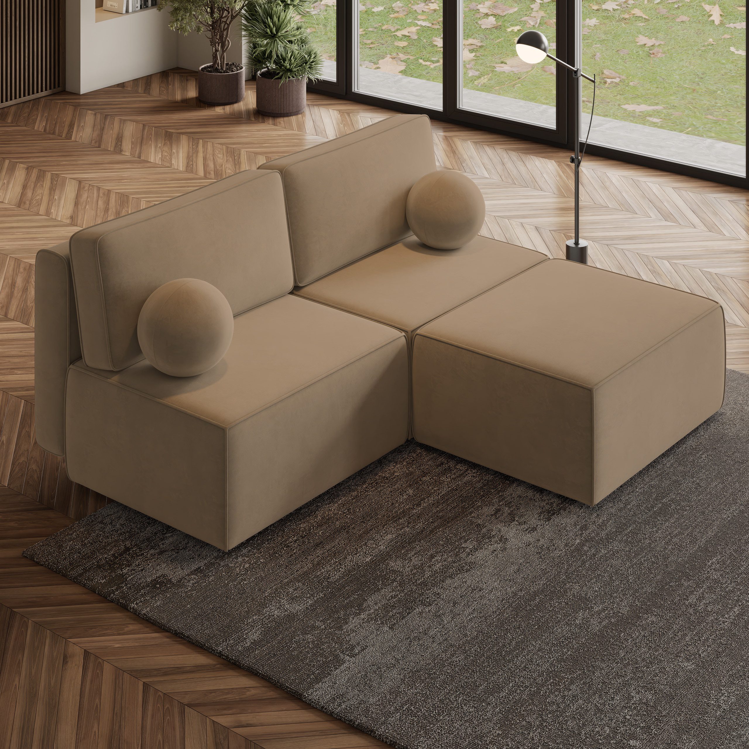 Masseno Ecksofa VARNA mit Schlaffunktion L-Form, Sofa mit Bettkasten