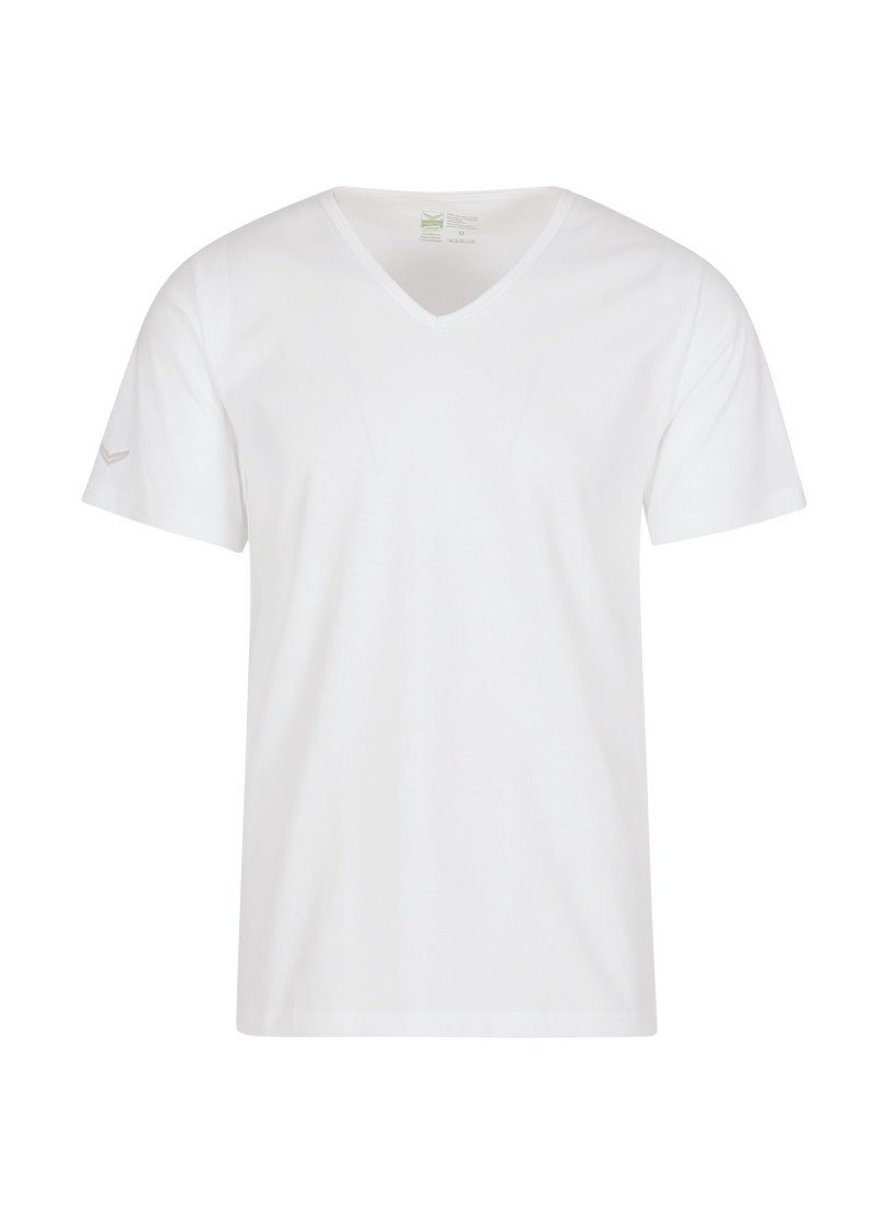 T-Shirt TRIGEMA aus Trigema 100% weiss-C2C (kbA) V-Shirt Bio-Baumwolle
