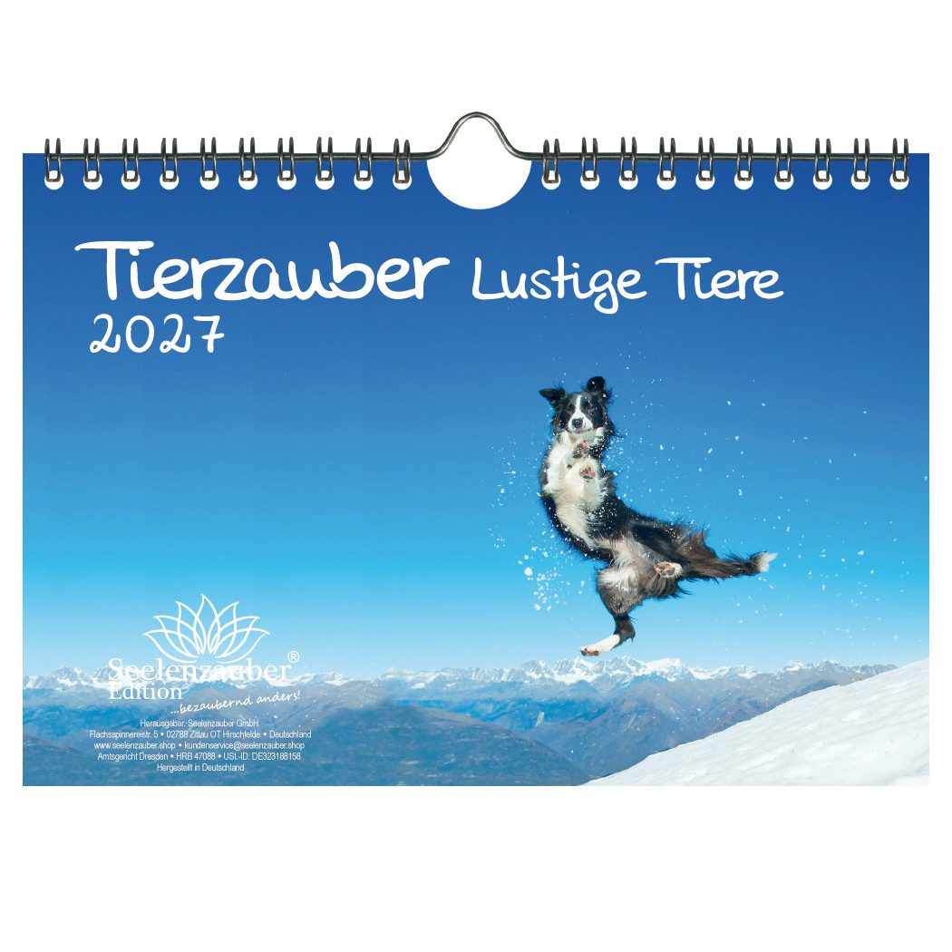 Seelenzauber Wandkalender Tierzauber Lustige Tiere DIN A5 Kalender für 2027 Lustige Momente Tier