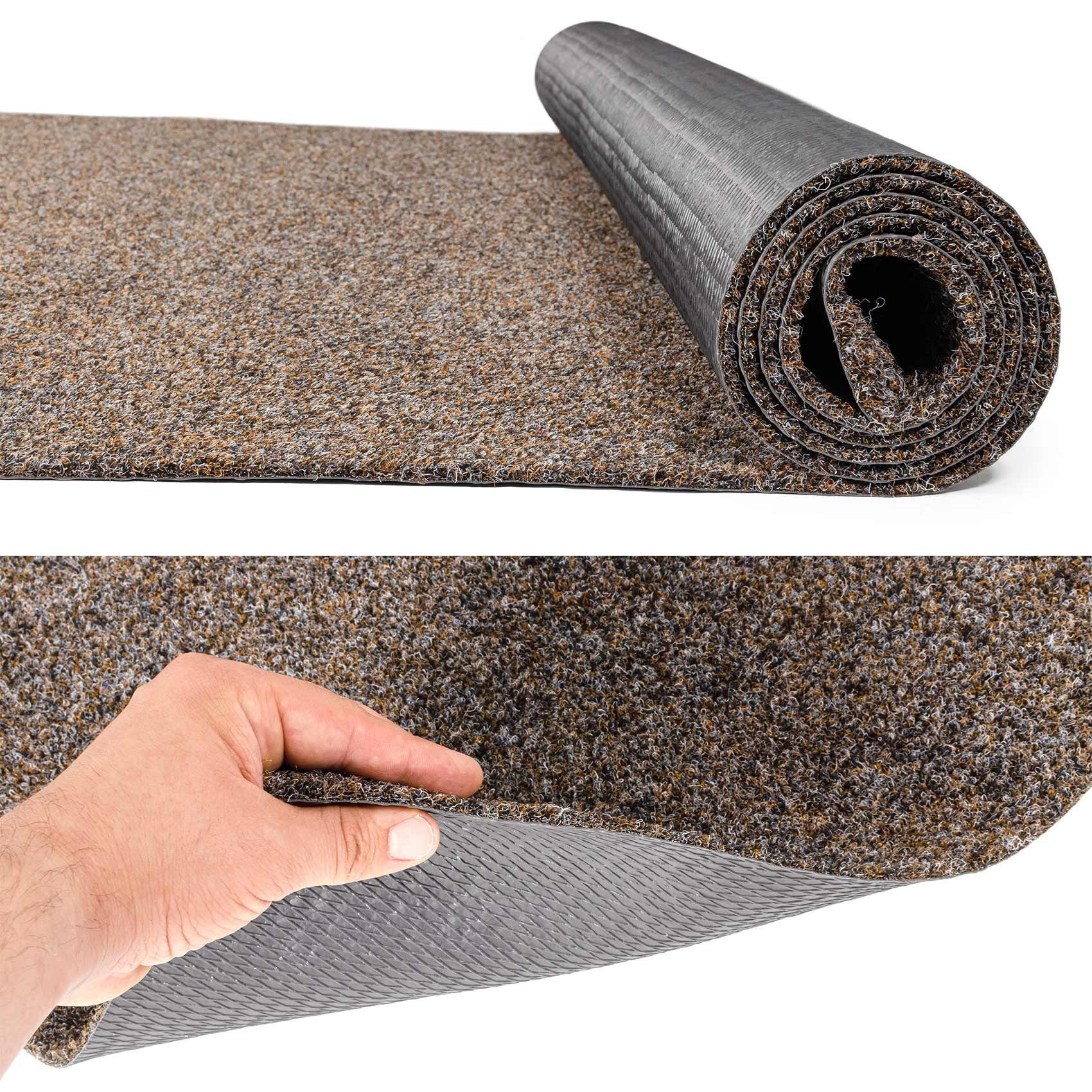 ANRO Läufer Teppichläufer POET Sauberlaufmatte Fußmatte Teppich Läufer, eckig, Höhe: 5 mm, Bodenläufer 100x80cm Meliert Braun Breite 80cm – Bild 3 von 5